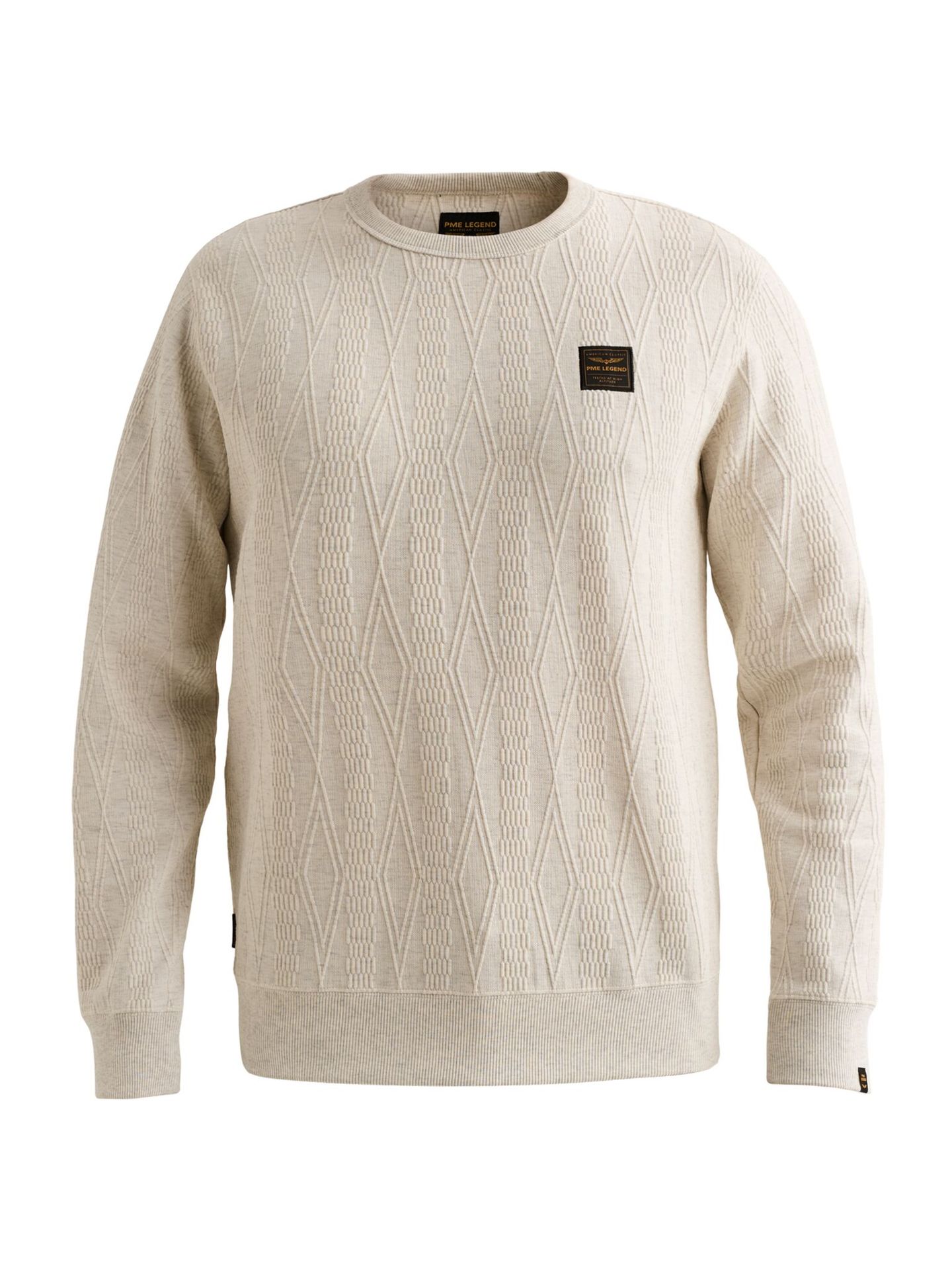 Pme Legend Crewneck jacquard sweat Bone White Melee 00116805-910