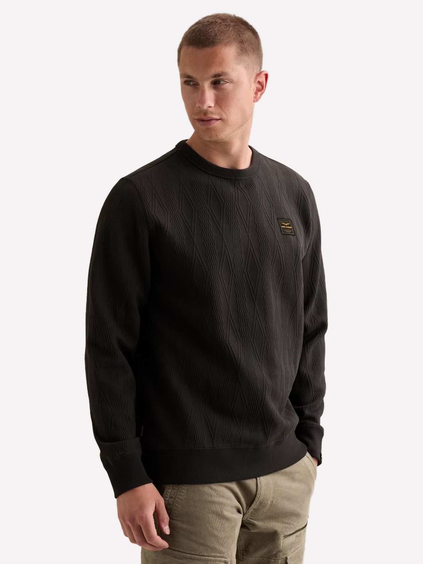 Pme Legend Crewneck jacquard sweat Obsidian 00116805-9140