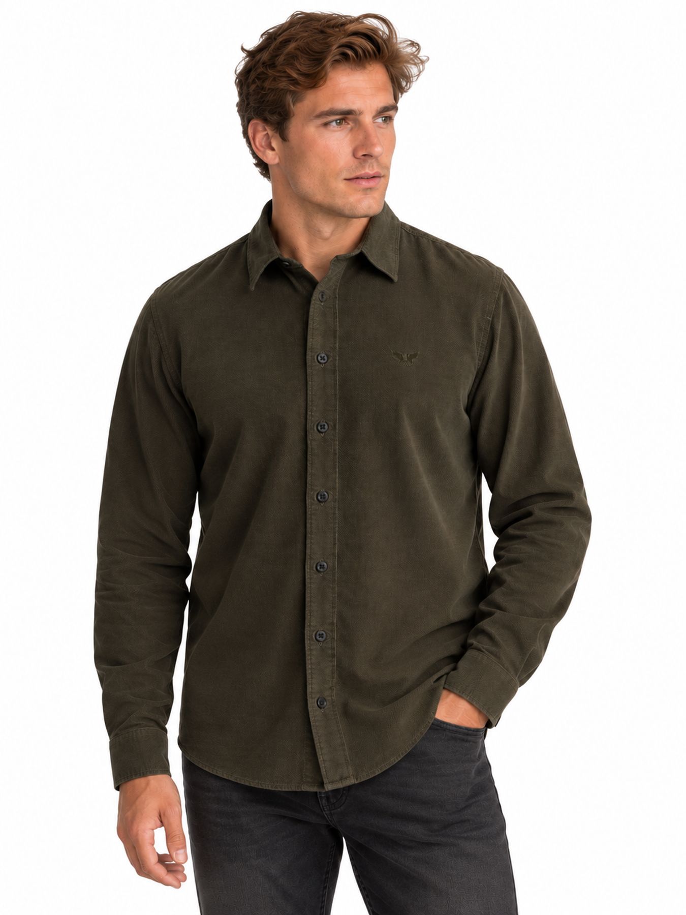 Pme Legend Long sleeve shirt Fine Corduroy Beluga 00116809-8039