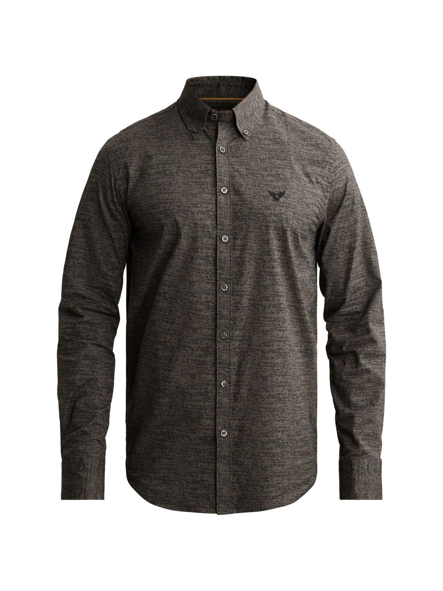 Pme Legend Long sleeve shirt Print on poplin Obsidian 00116810-9140