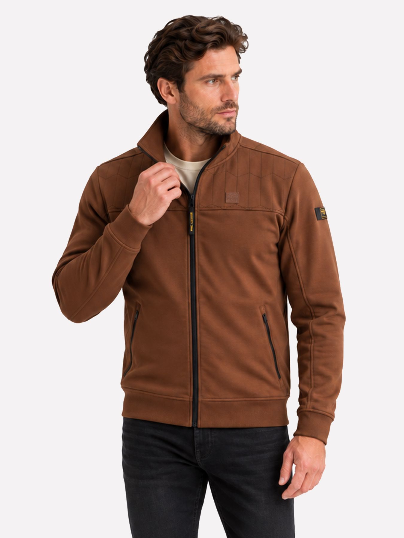 Pme Legend Zip jacket interlock sweat Cappuccino 00116811-8168