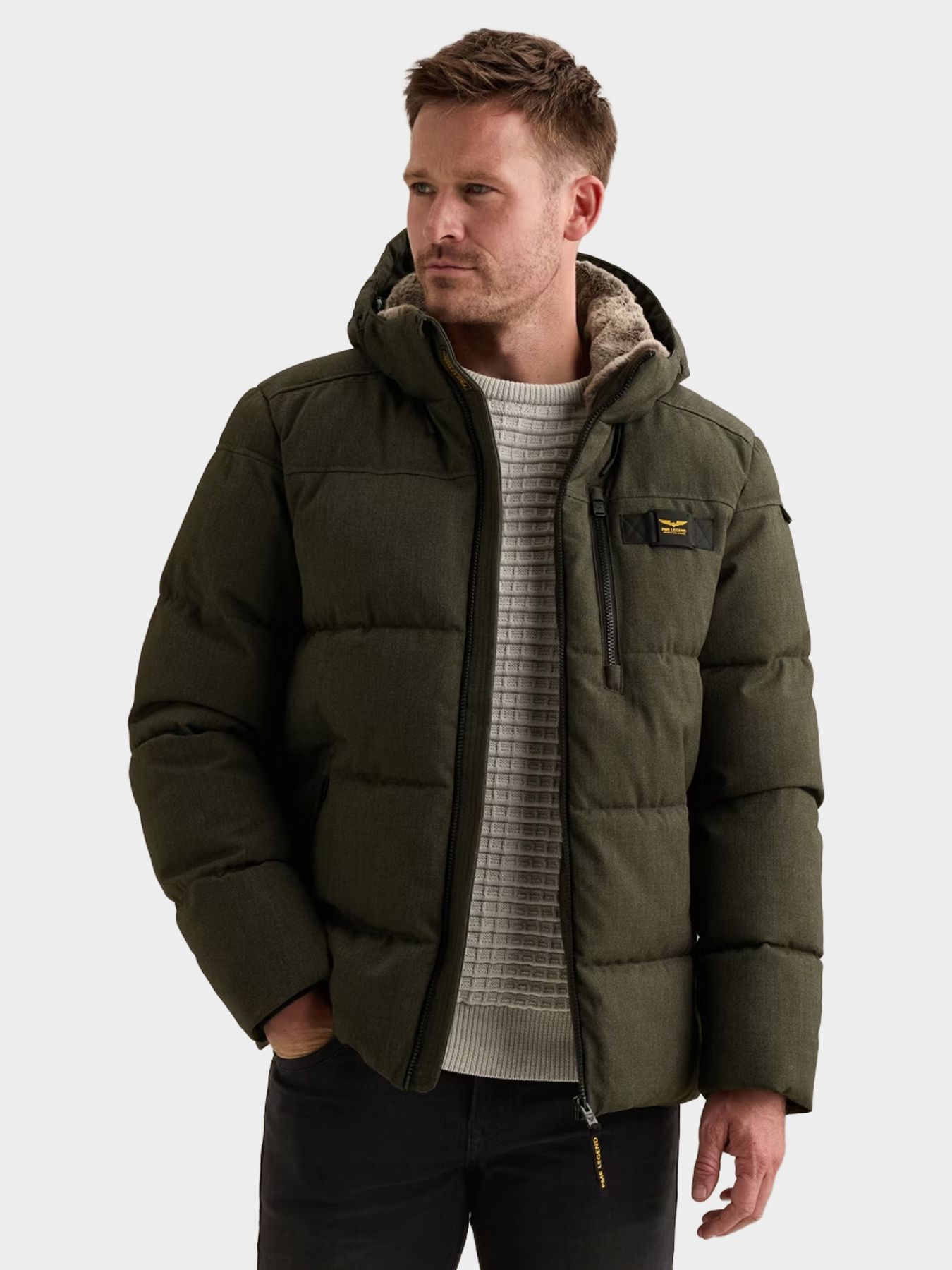 Pme Legend Semi long jacket YETCRAFT Melange Beluga 00116816-8039