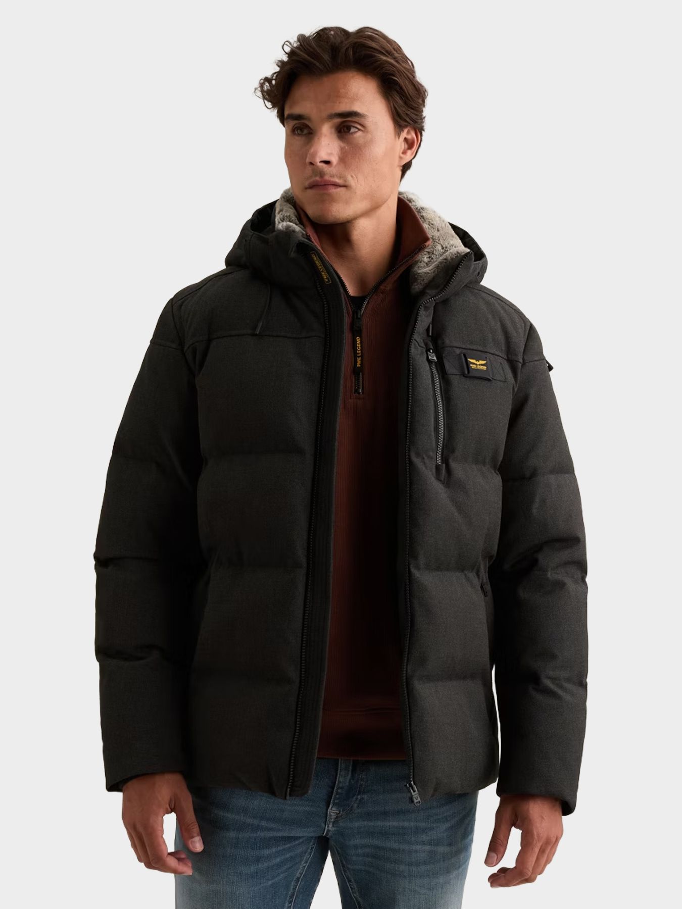 Pme Legend Semi long jacket YETCRAFT Melange Bristol Black 00116816-9163