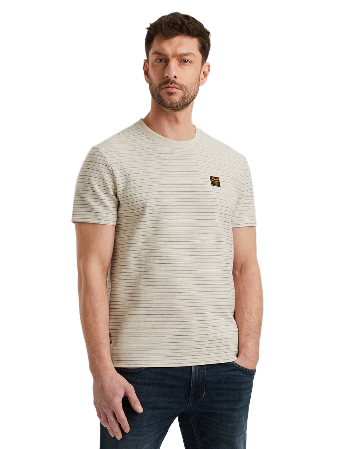 Pme Legend Short sleeve r-neck textured yd st Bone White 2900163447033