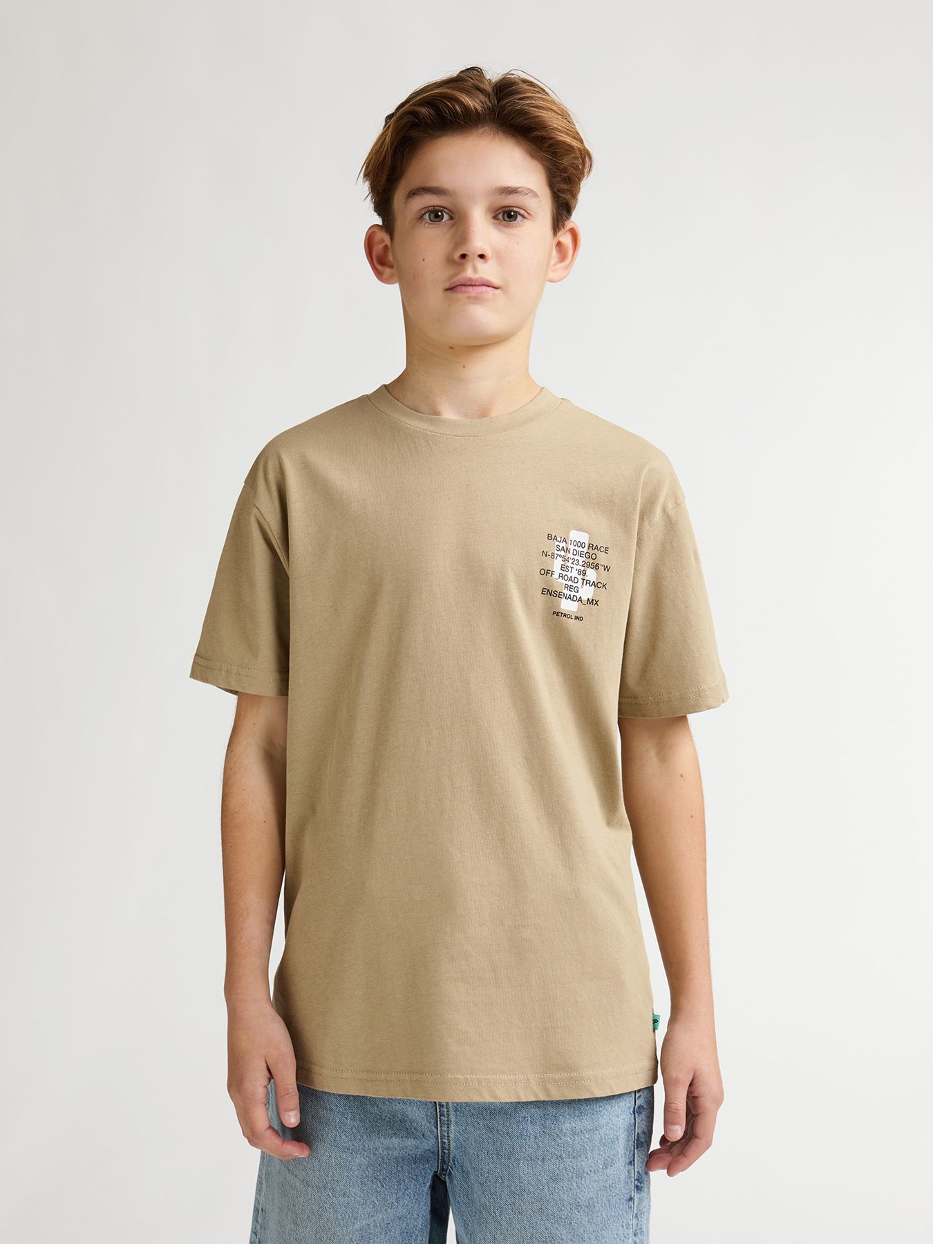 Petrol Industries Boys T-Shirt SS Classic Print 7130 light tan 00116894-EKA26002700000141