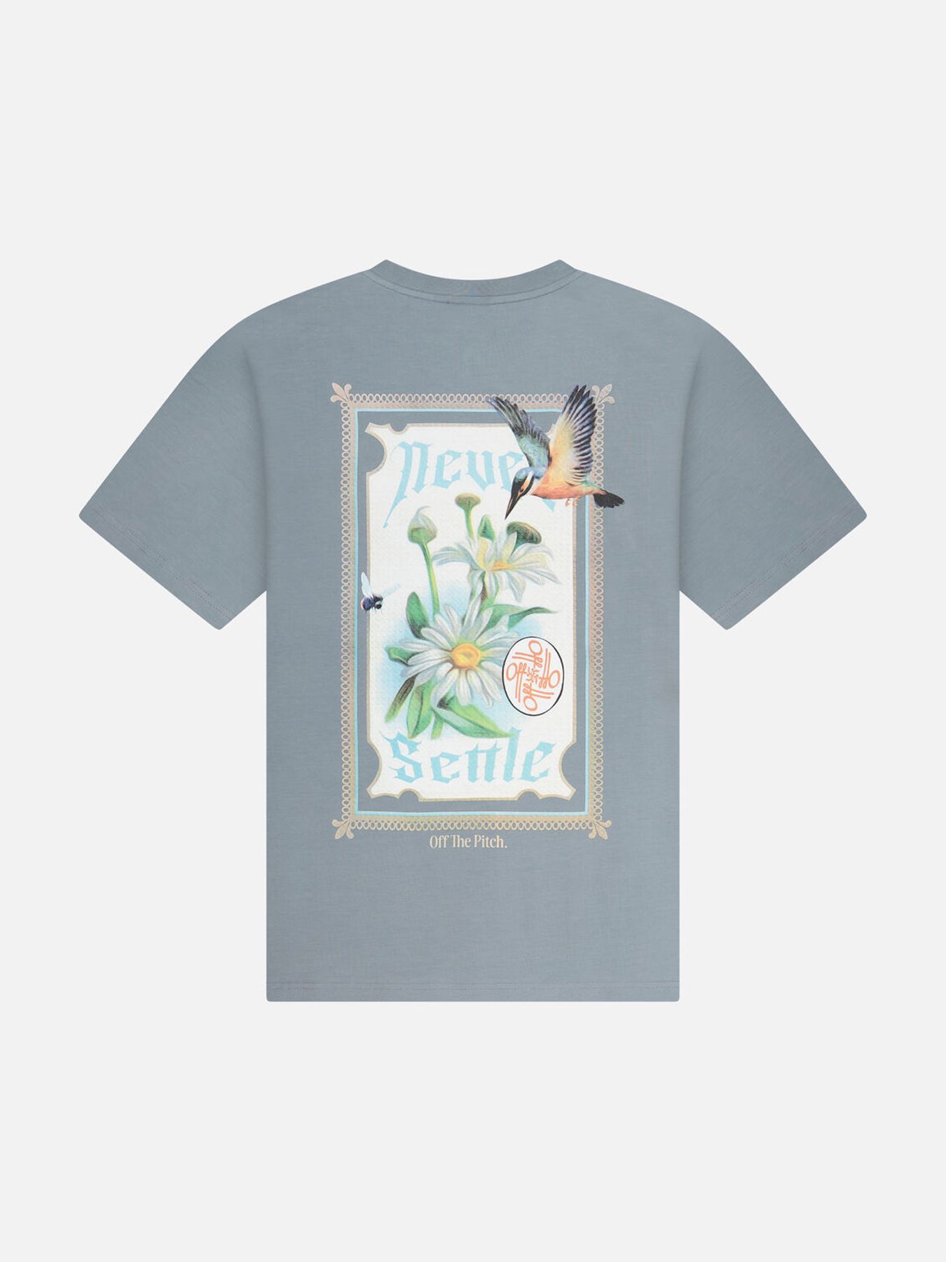 Off The Pitch Never Settle reg fit tee Grey Blue 2900163572070