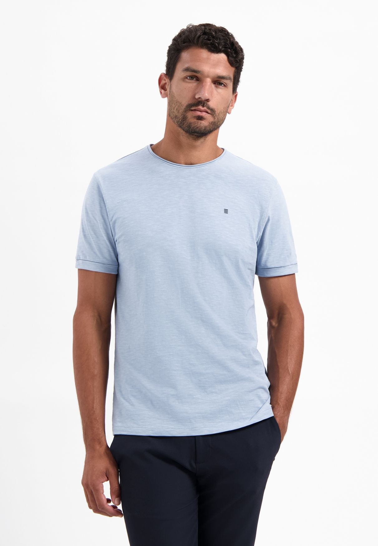 No Excess T-Shirt Crewneck Slub 138 dusty blue 00116914-EKA14000100000108