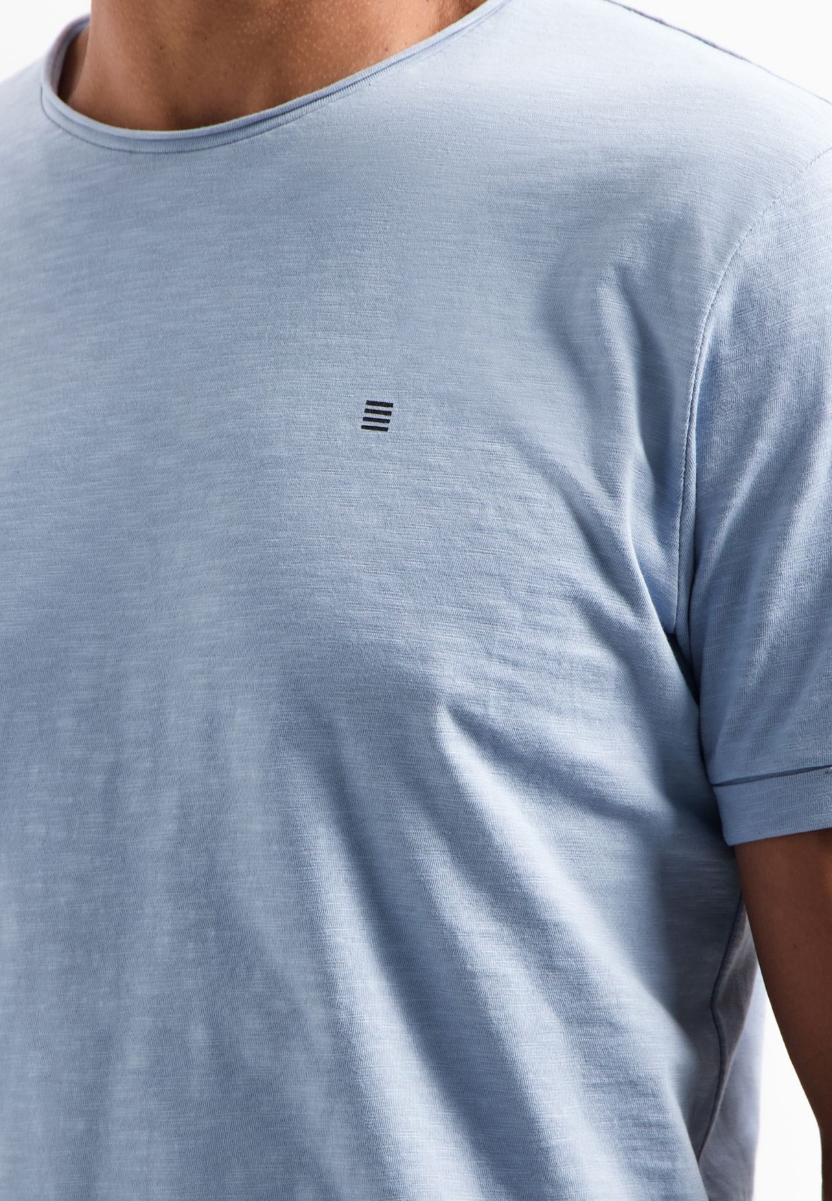 No Excess T-Shirt Crewneck Slub 138 dusty blue 2900163582079