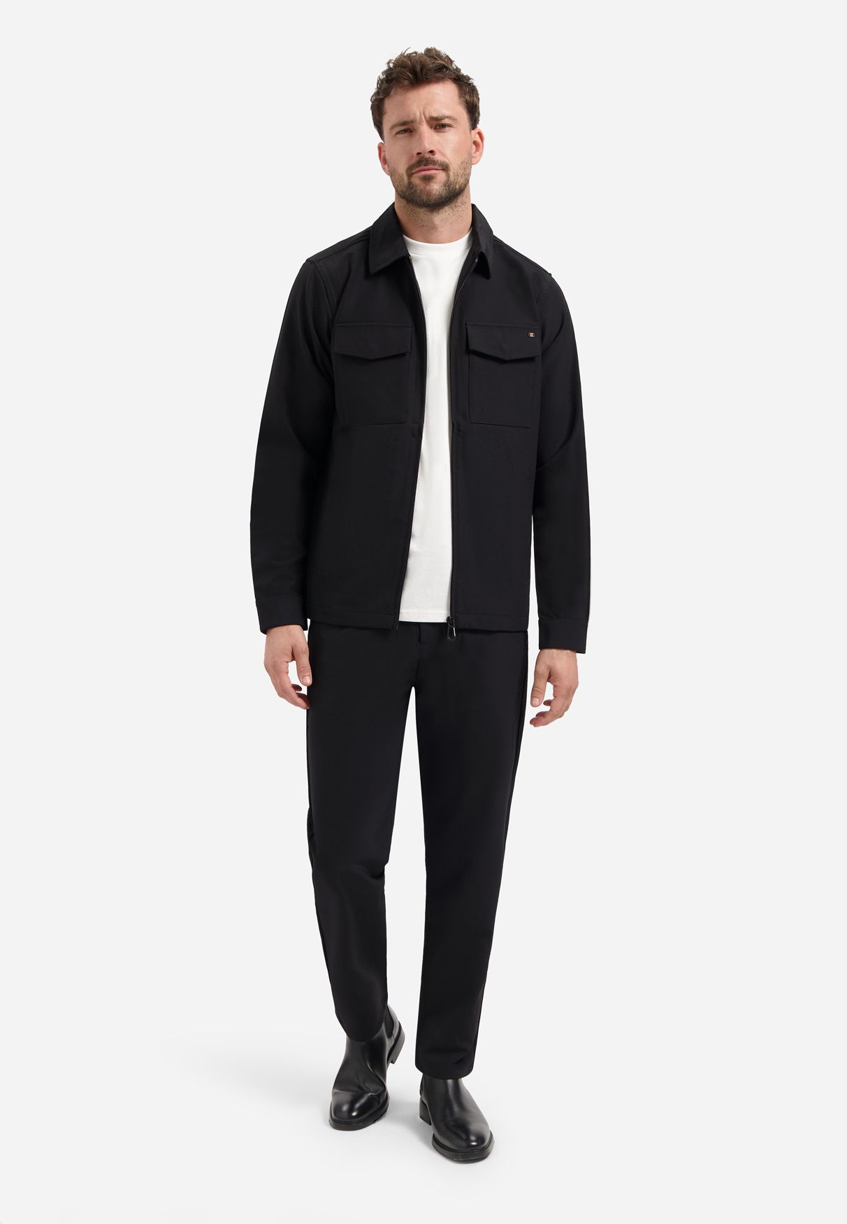 No Excess Overshirt Full Zipper Stretch Sedoc 020 black 2900165967072