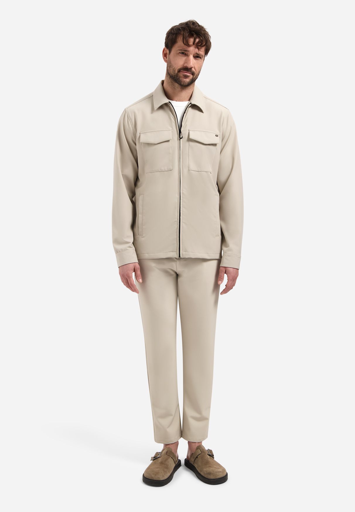 No Excess Overshirt Full Zipper Stretch Sedoc 014 stone 2900163591088