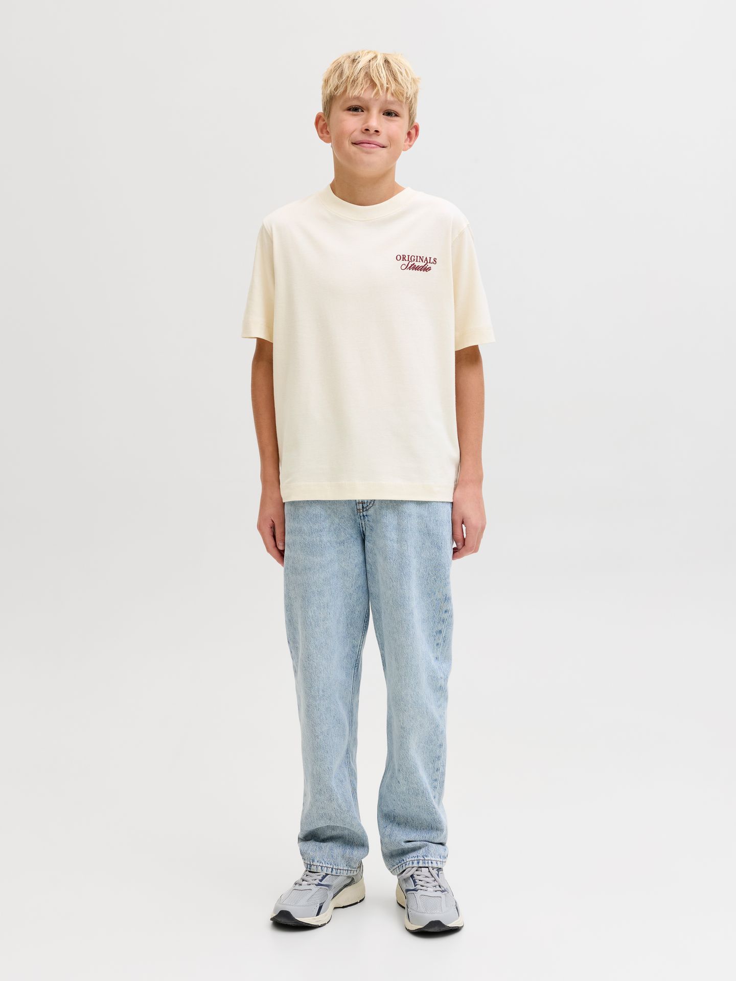 Jack & Jones JORNORREBRO TYPO TEE SS CREW NECK S Antique White/SS 26 2900163603033