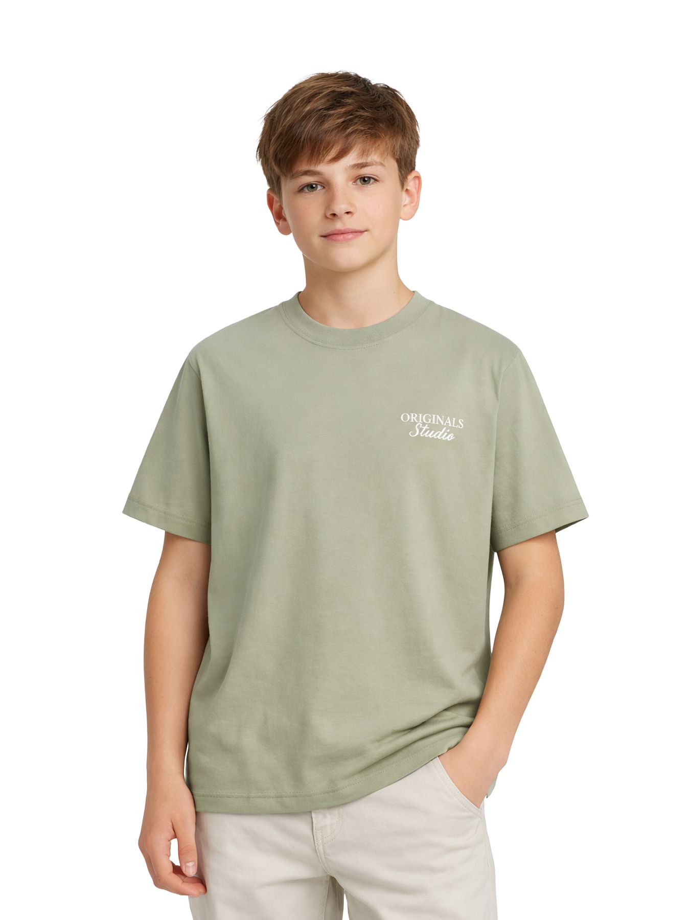 Jack & Jones JORNORREBRO TYPO TEE SS CREW NECK S Seagrass/SS 26 2900163604030