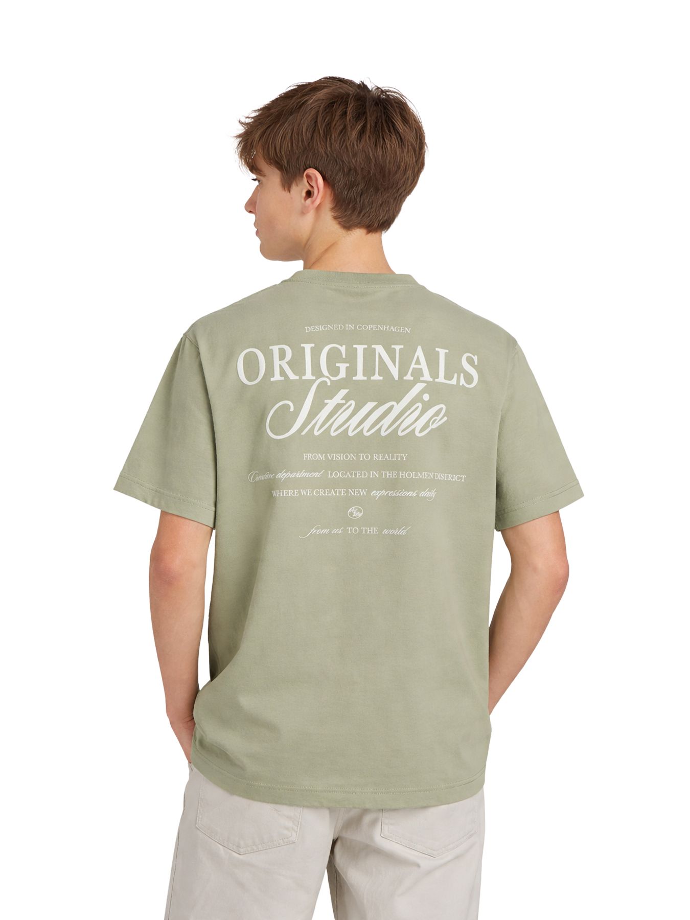 Jack & Jones JORNORREBRO TYPO TEE SS CREW NECK S Seagrass/SS 26 2900163604030