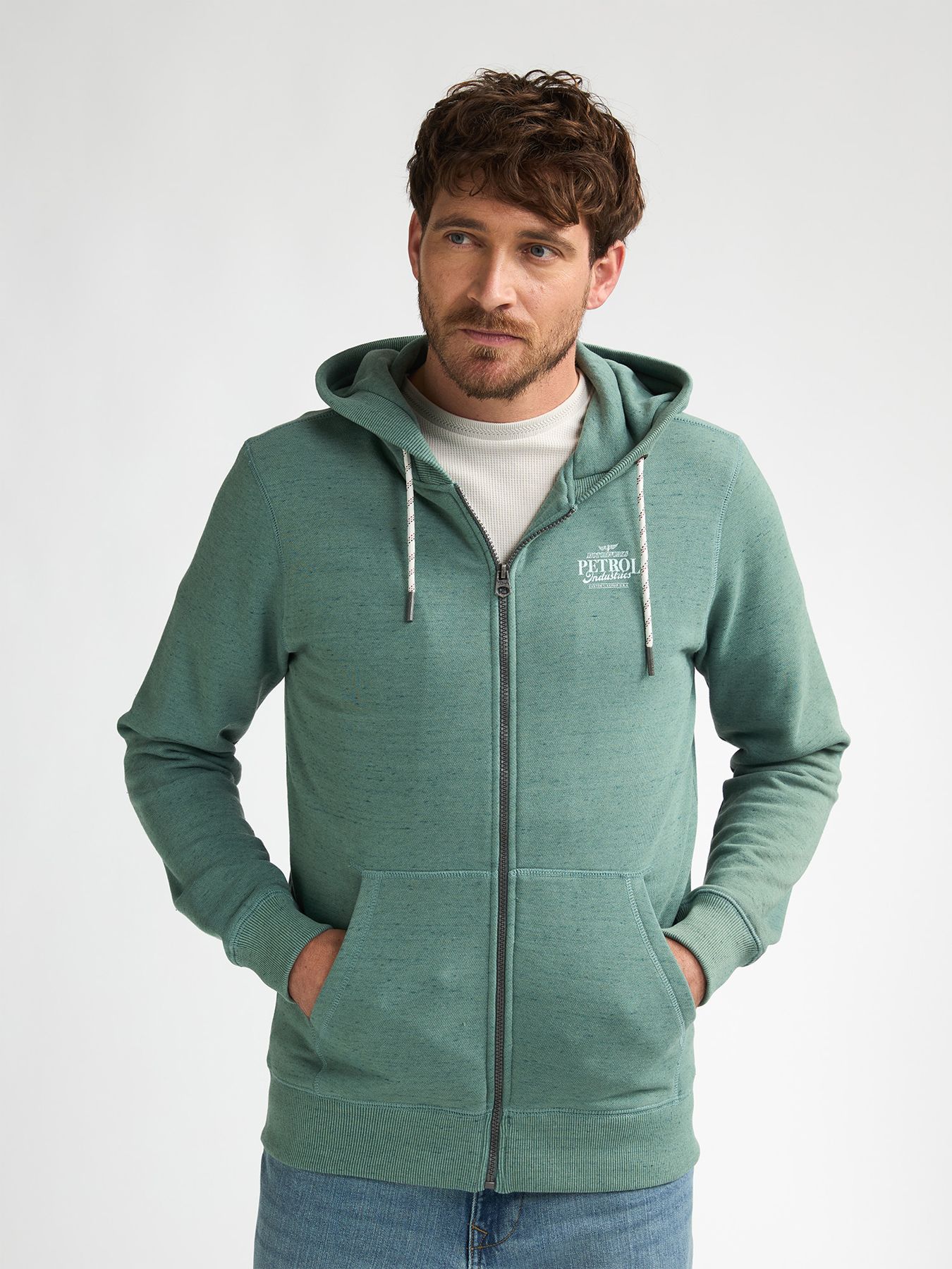 Petrol Industries Men Sweater Hooded Zip 6180 oil green 00116937-EKA26002700000181