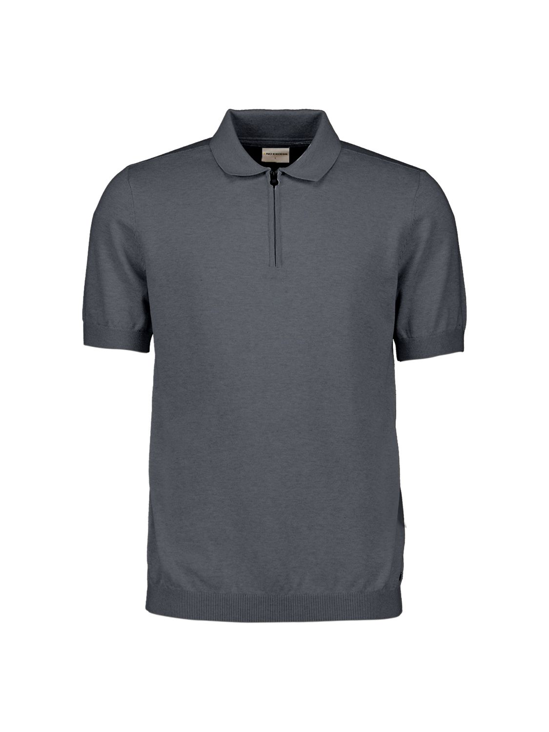 No Excess Pullover Short Sleeve Polo Zip Melange 078 night 2900163655049