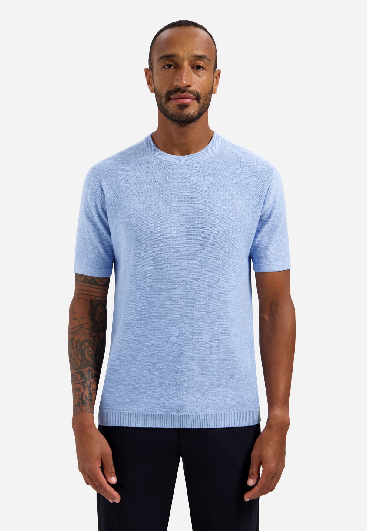 No Excess Pullover Short Sleeve Crew Neck Slub 030 blue 2900163657074