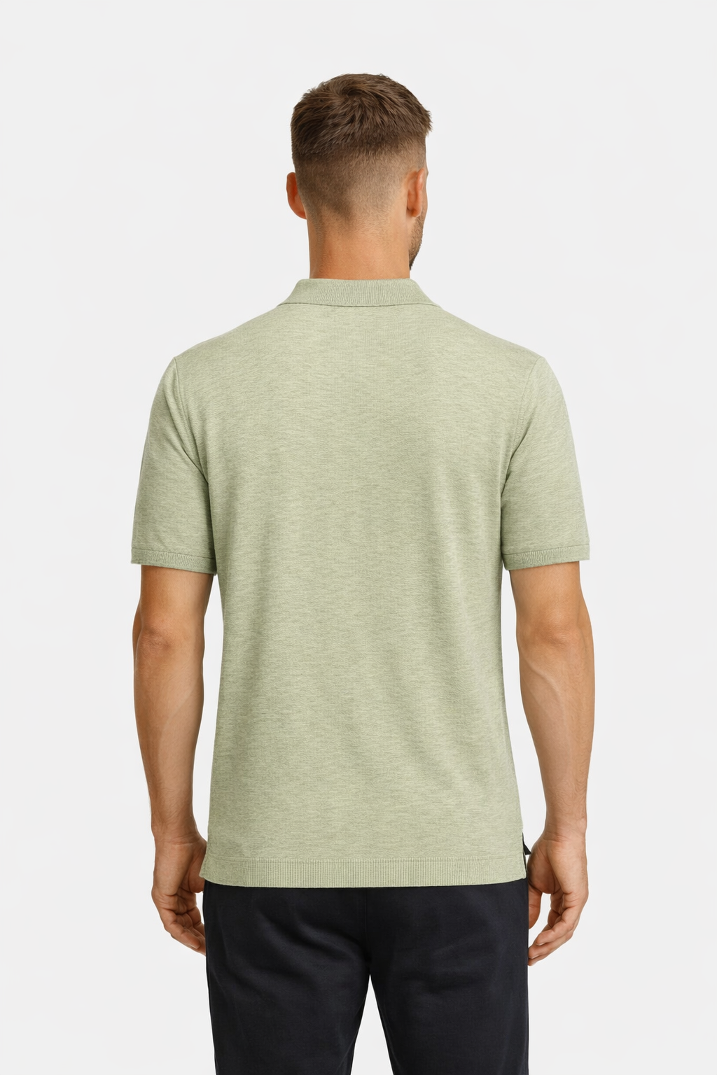 No Excess Pullover Short Sleeve Polo Slub 057 seagreen 2900163662061