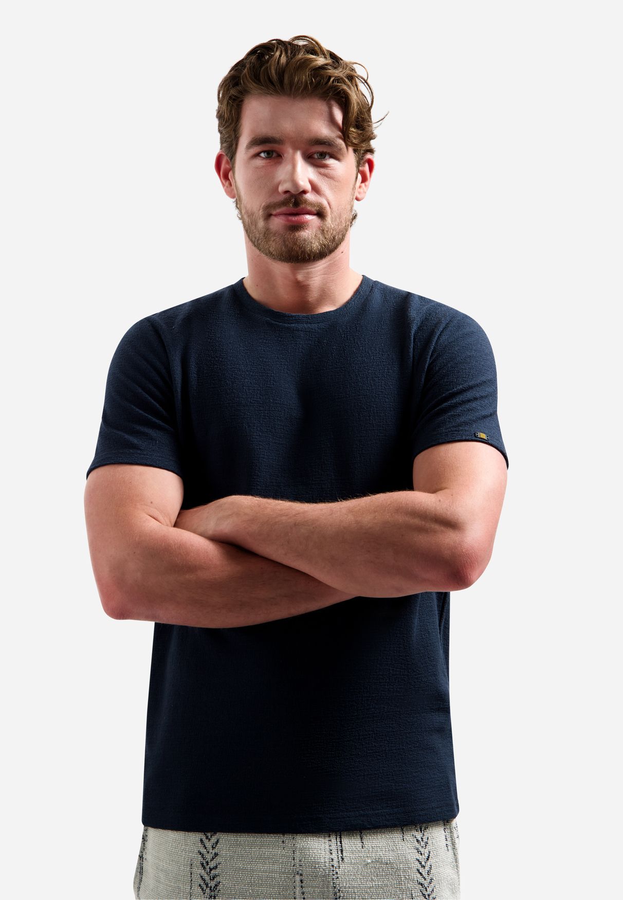 No Excess T-Shirt Crewneck Solid Jacquard 078 night 2900163665048