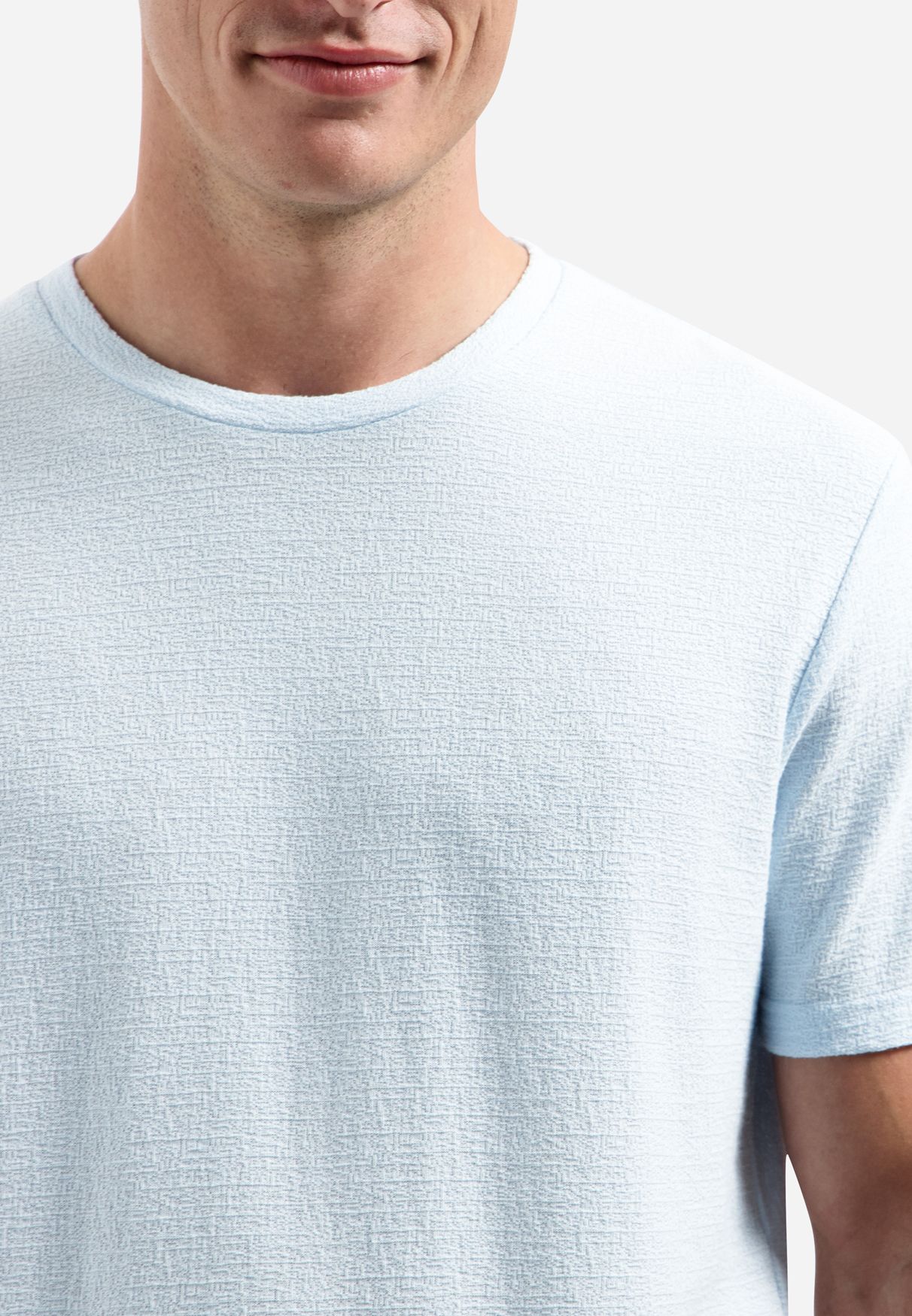 No Excess T-Shirt Crewneck Solid Jacquard 134 sky 2900163666045