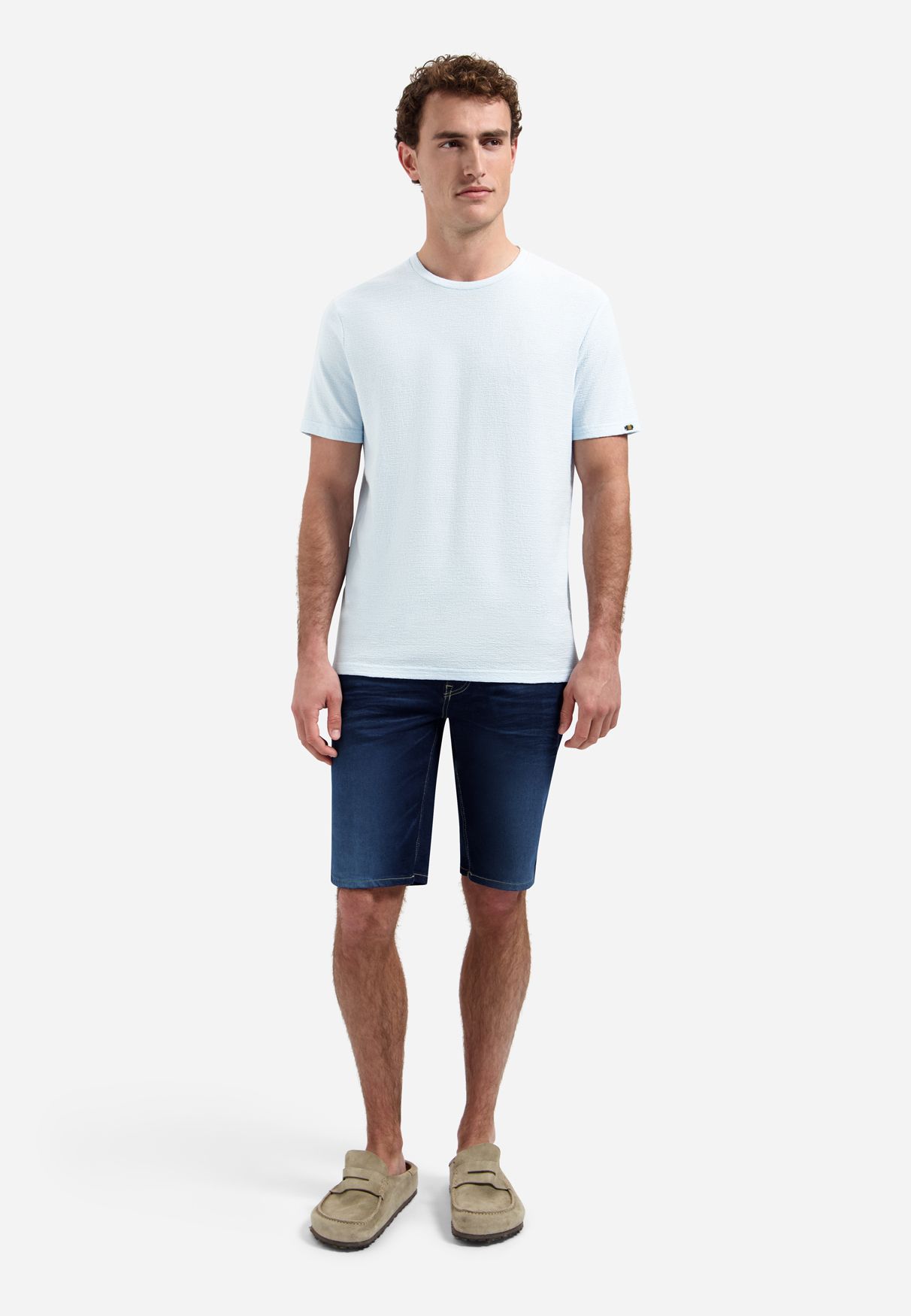 No Excess T-Shirt Crewneck Solid Jacquard 134 sky 2900163666045