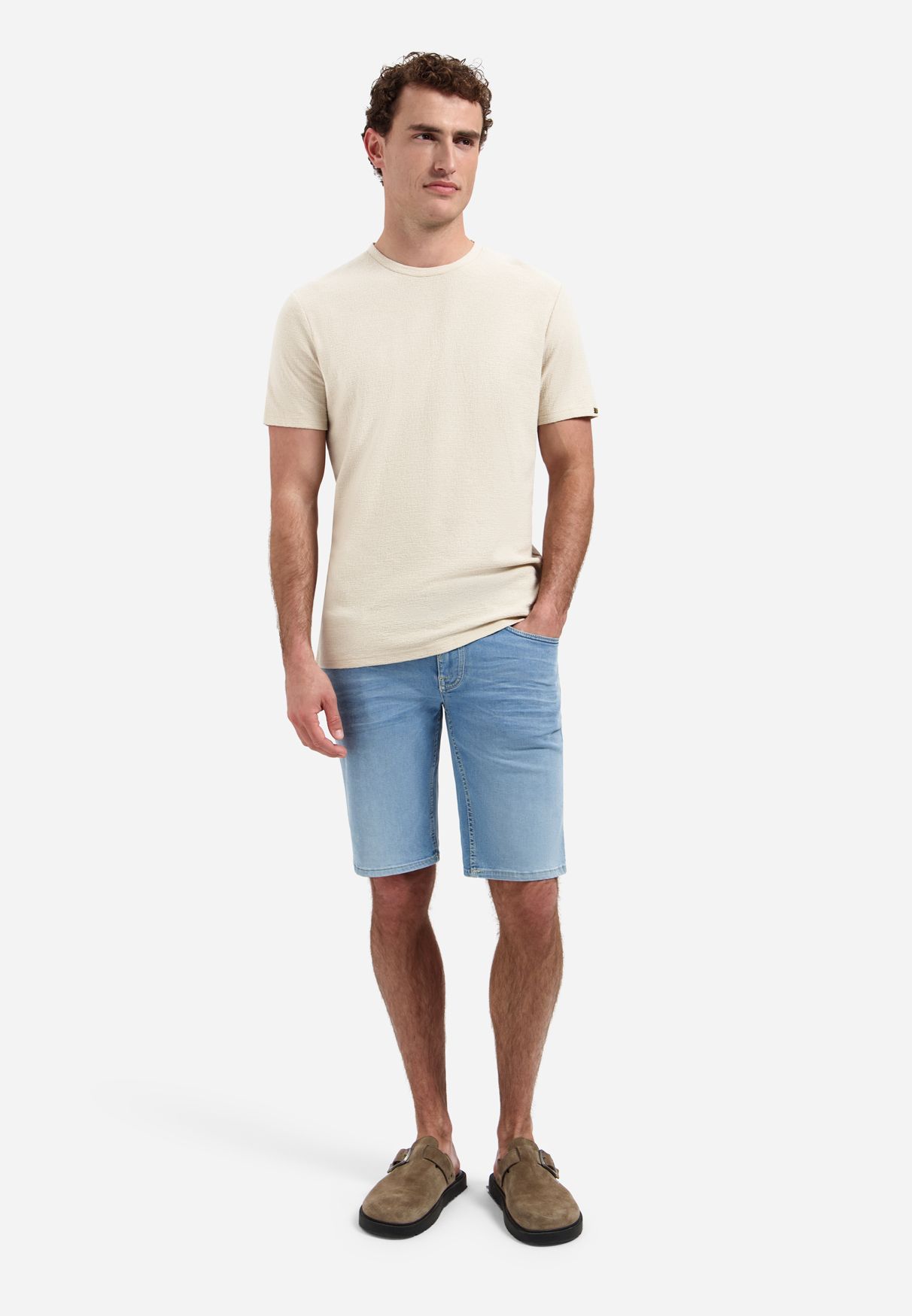 No Excess T-Shirt Crewneck Solid Jacquard 045 desert 2900163664041