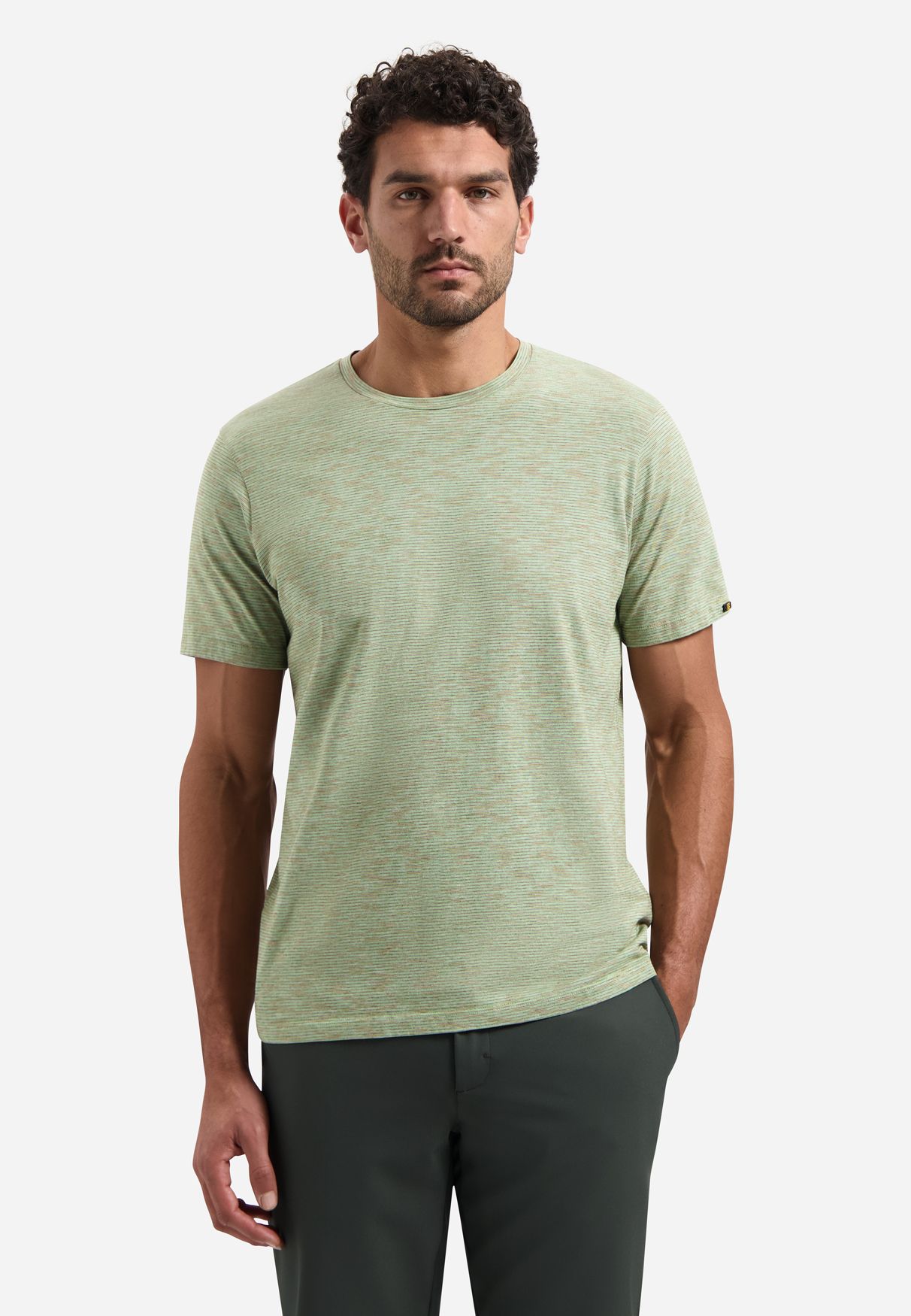 No Excess T-Shirt Crewneck Space Dyed Stripe 050 green 00116947-EKA14000100000068