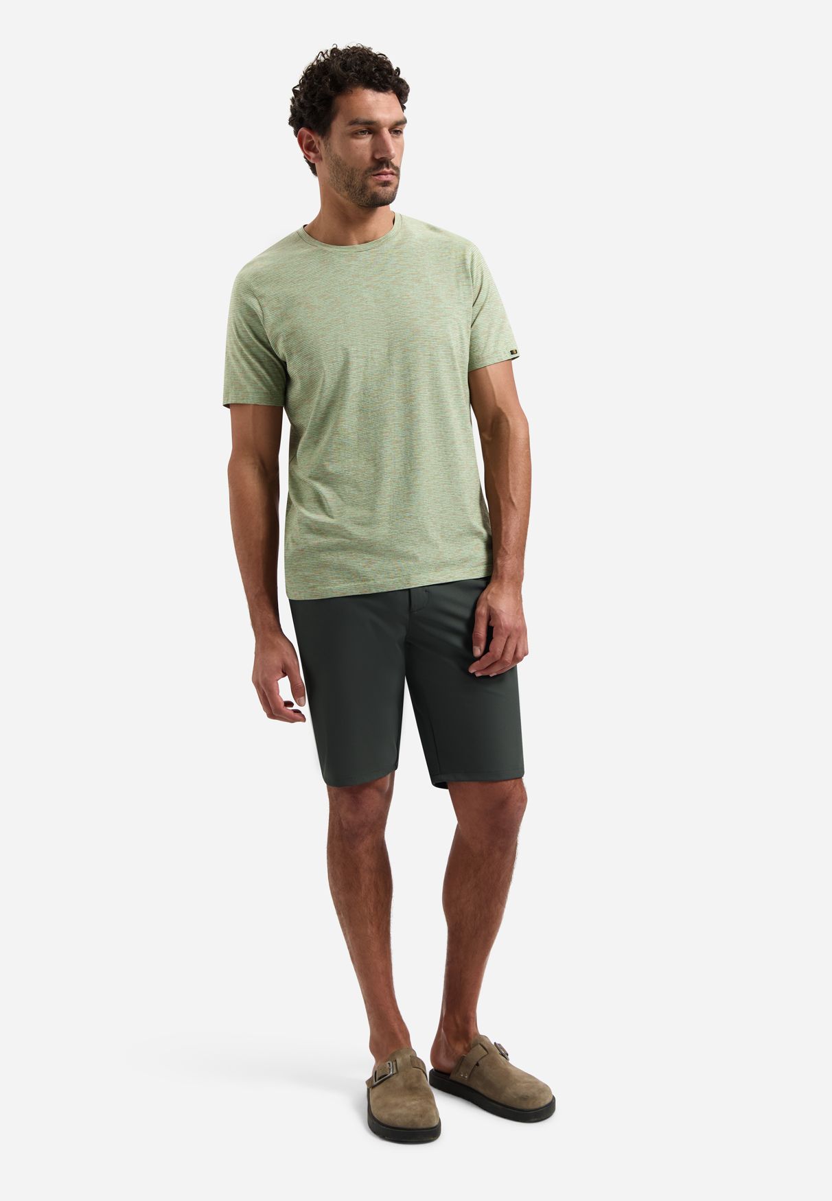 No Excess T-Shirt Crewneck Space Dyed Stripe 050 green 2900163667073