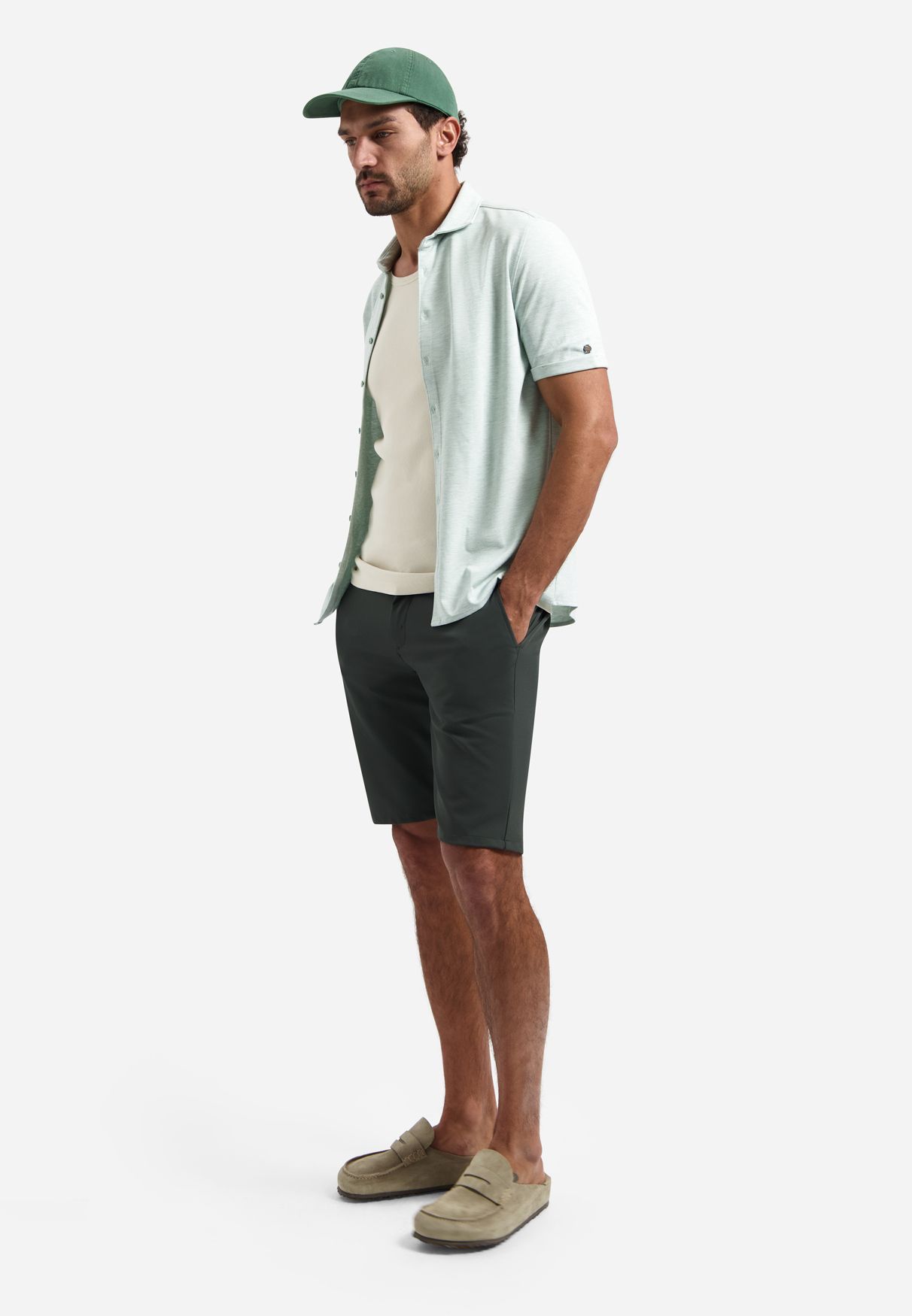 No Excess Shirt Short Sleeve Melange Jersey 057 seagreen 2900163675092