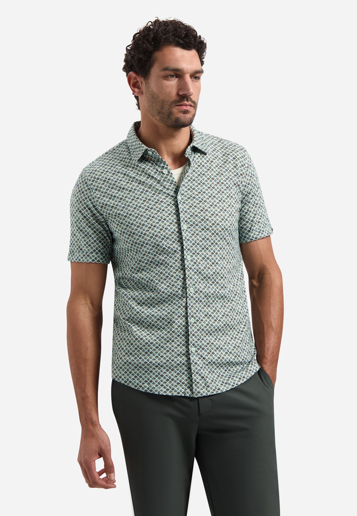 No Excess Shirt Short Sleeve Jersey Allover Printed 050 green 00116953-EKA14000100000068
