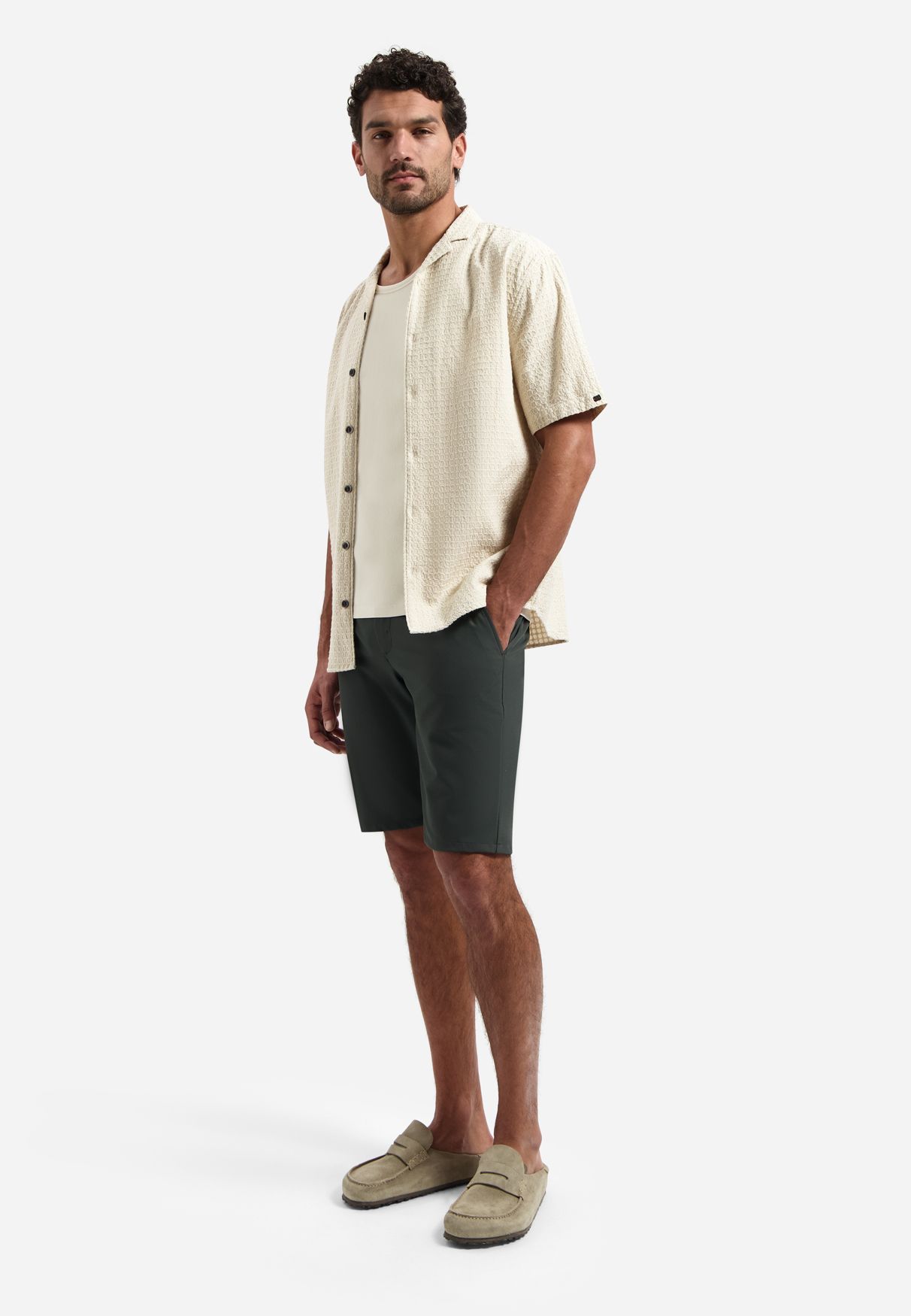 No Excess Shirt Short Sleeve Jacquard Uni 045 desert 2900163680041