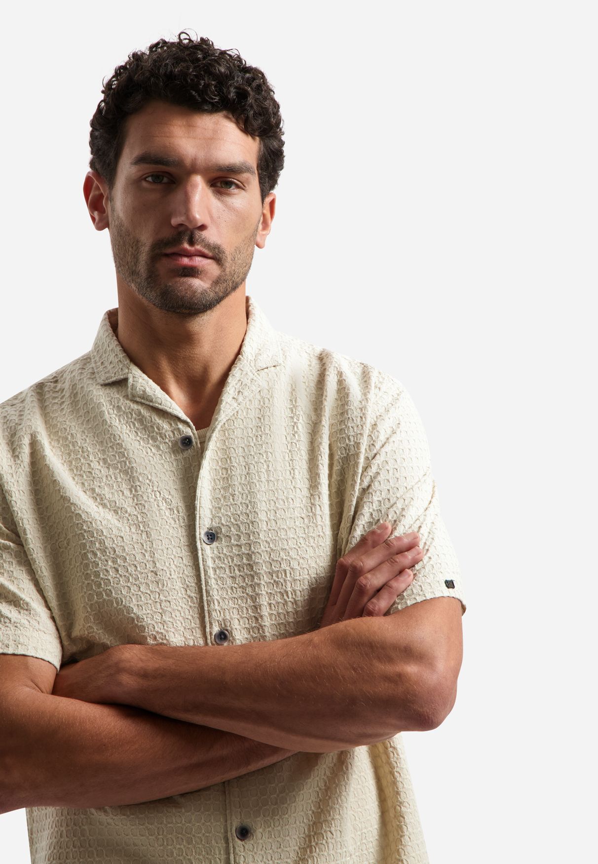 No Excess Shirt Short Sleeve Jacquard Uni 045 desert 2900163680041