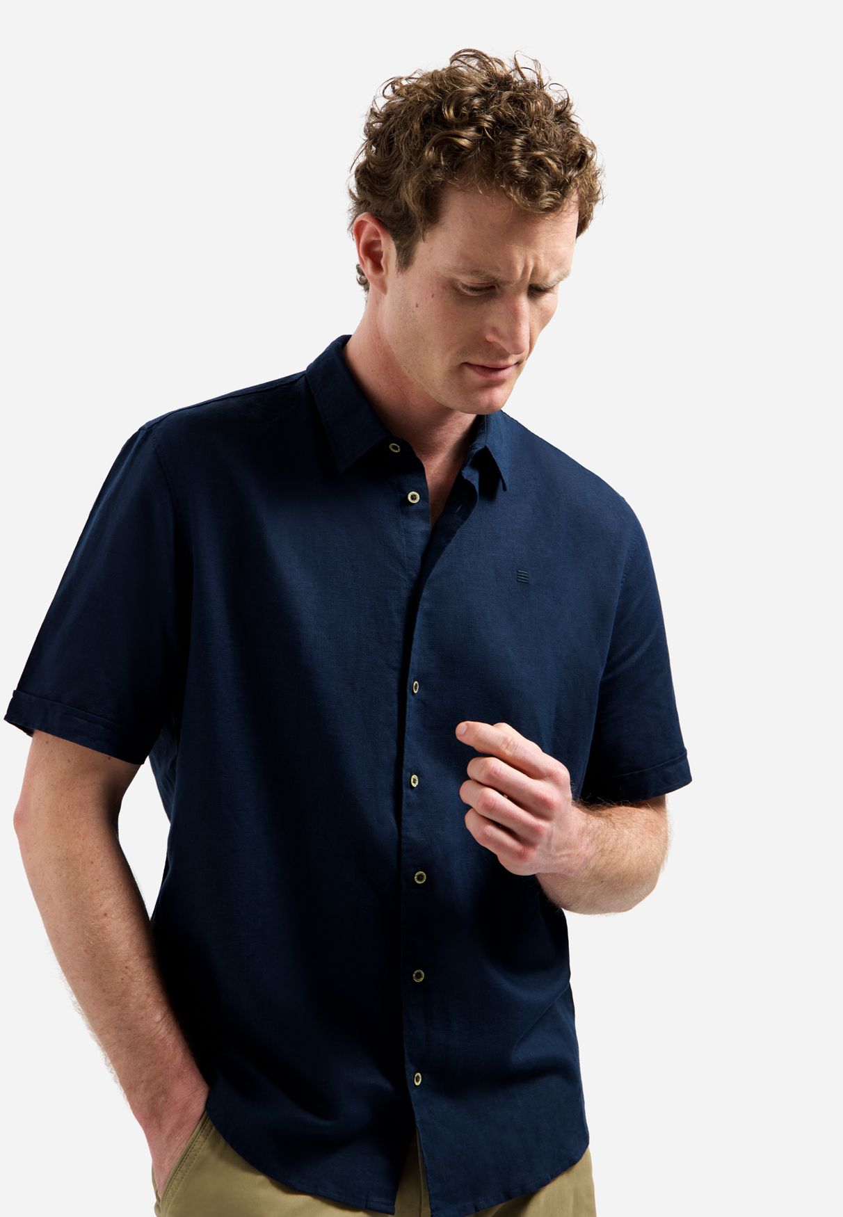 No Excess Shirt Short Sleeve With Linen 078 night 2900163685084