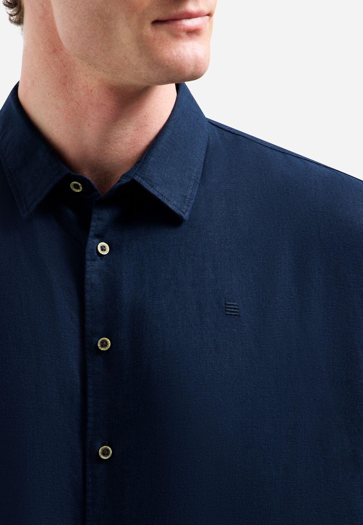 No Excess Shirt Short Sleeve With Linen 078 night 2900163685084