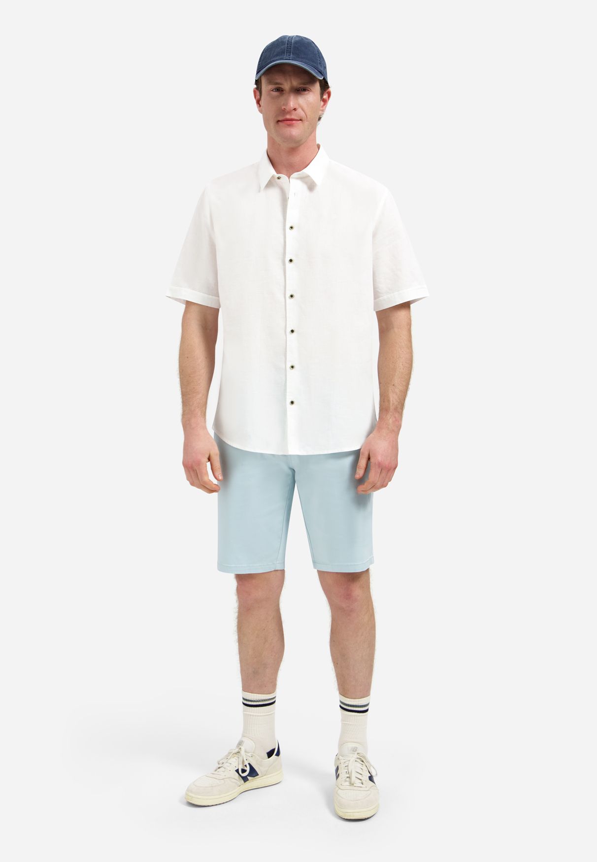 No Excess Shirt Short Sleeve With Linen 010 white 2900163683042