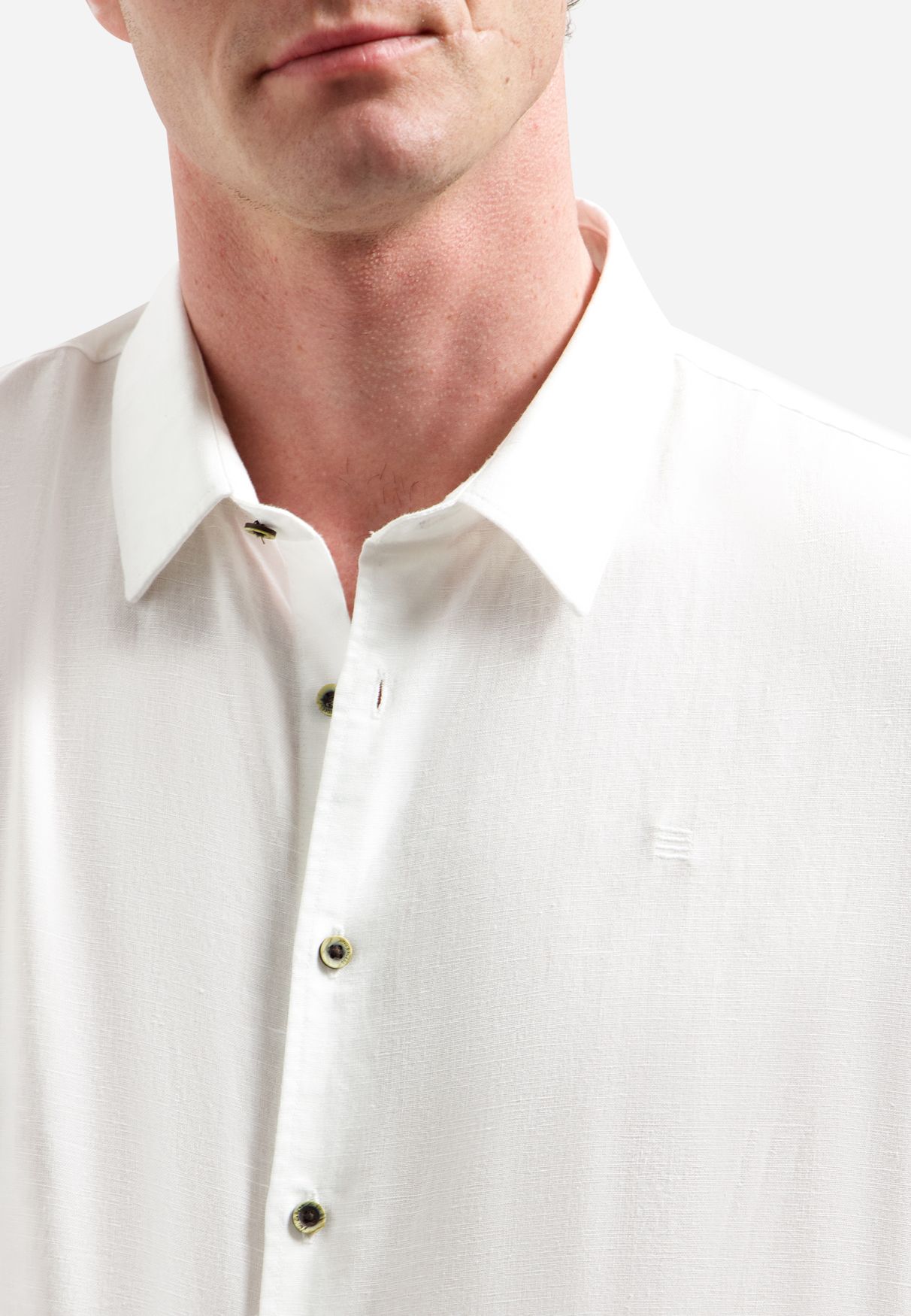 No Excess Shirt Short Sleeve With Linen 010 white 2900163683042