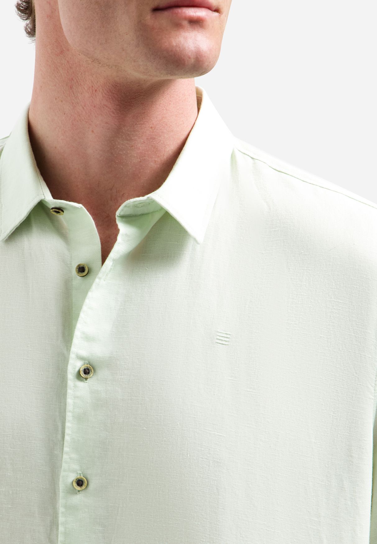 No Excess Shirt Short Sleeve With Linen 057 seagreen 2900163684094