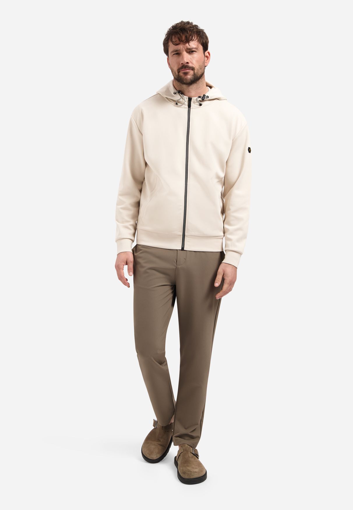 No Excess Sweater Full Zipper Hooded Interlock 045 desert 2900163694093