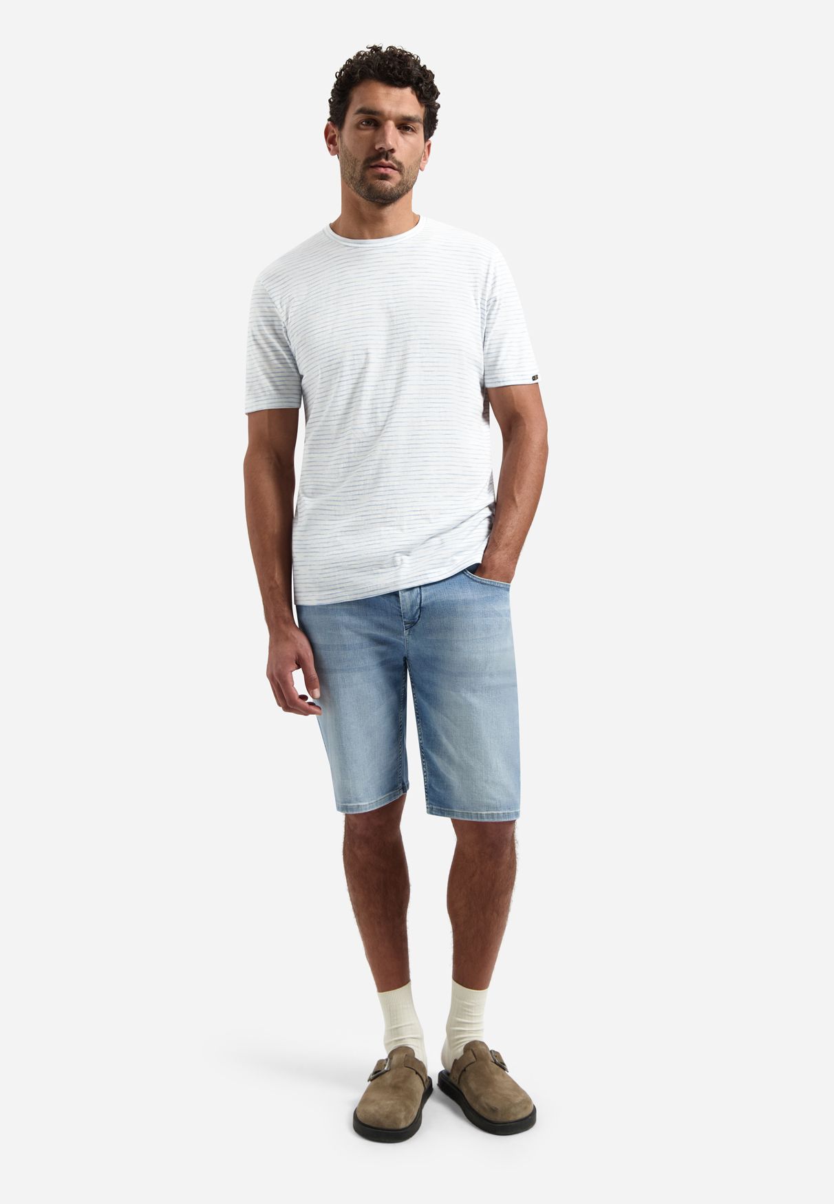 No Excess T-Shirt Crewneck Striped 030 blue 2900163702040