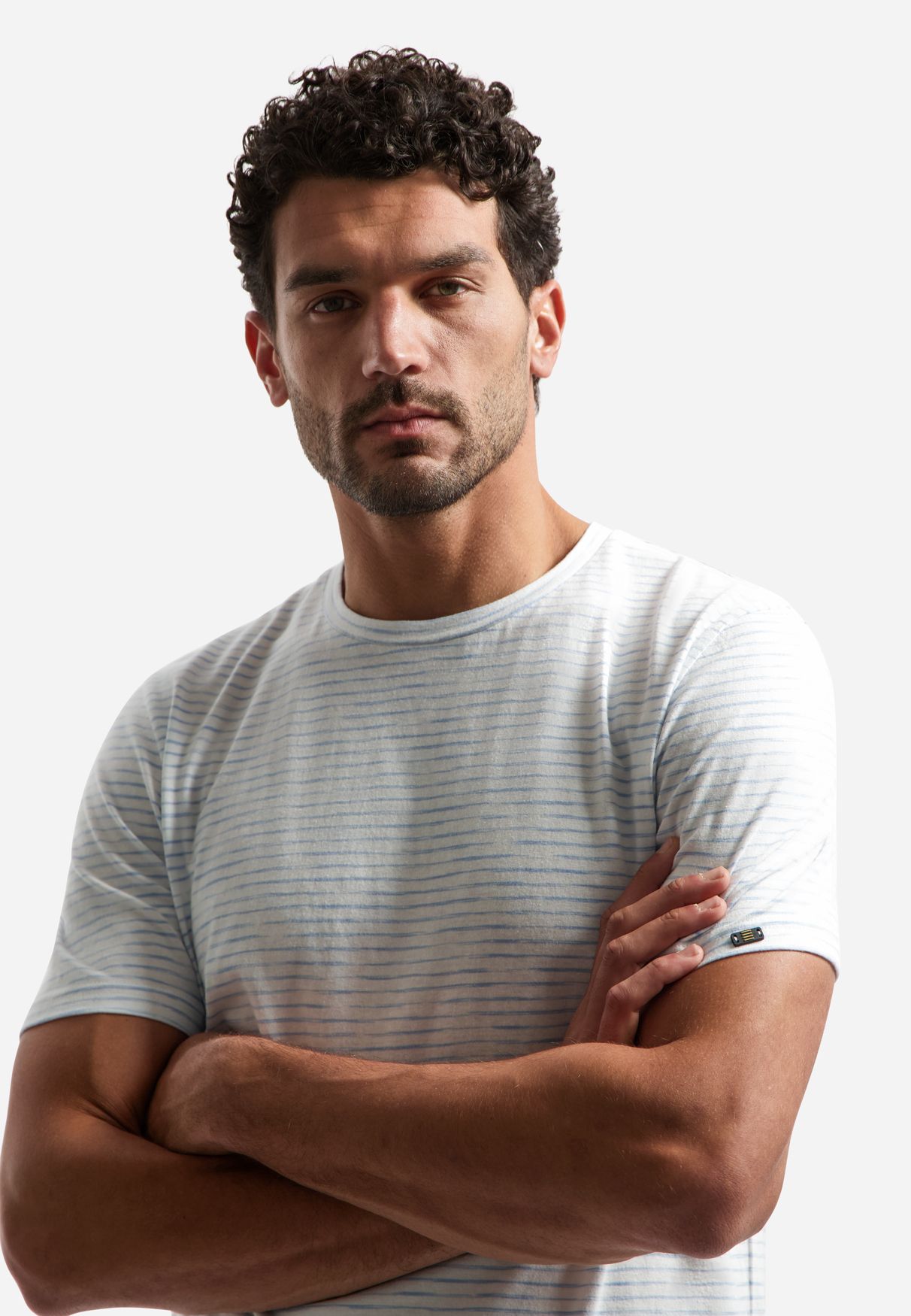 No Excess T-Shirt Crewneck Striped 030 blue 2900163702040