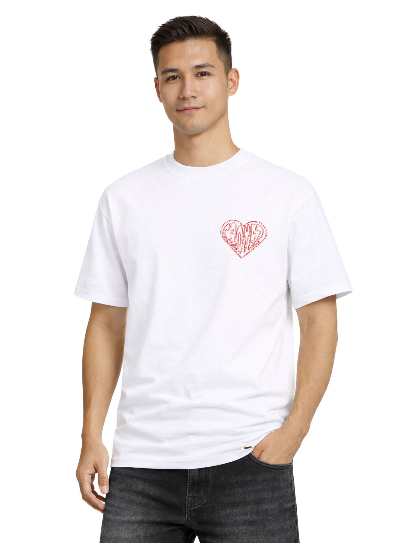 Croyez Croyez Stitched Heart T-Shirt 40001 white 2900163705065