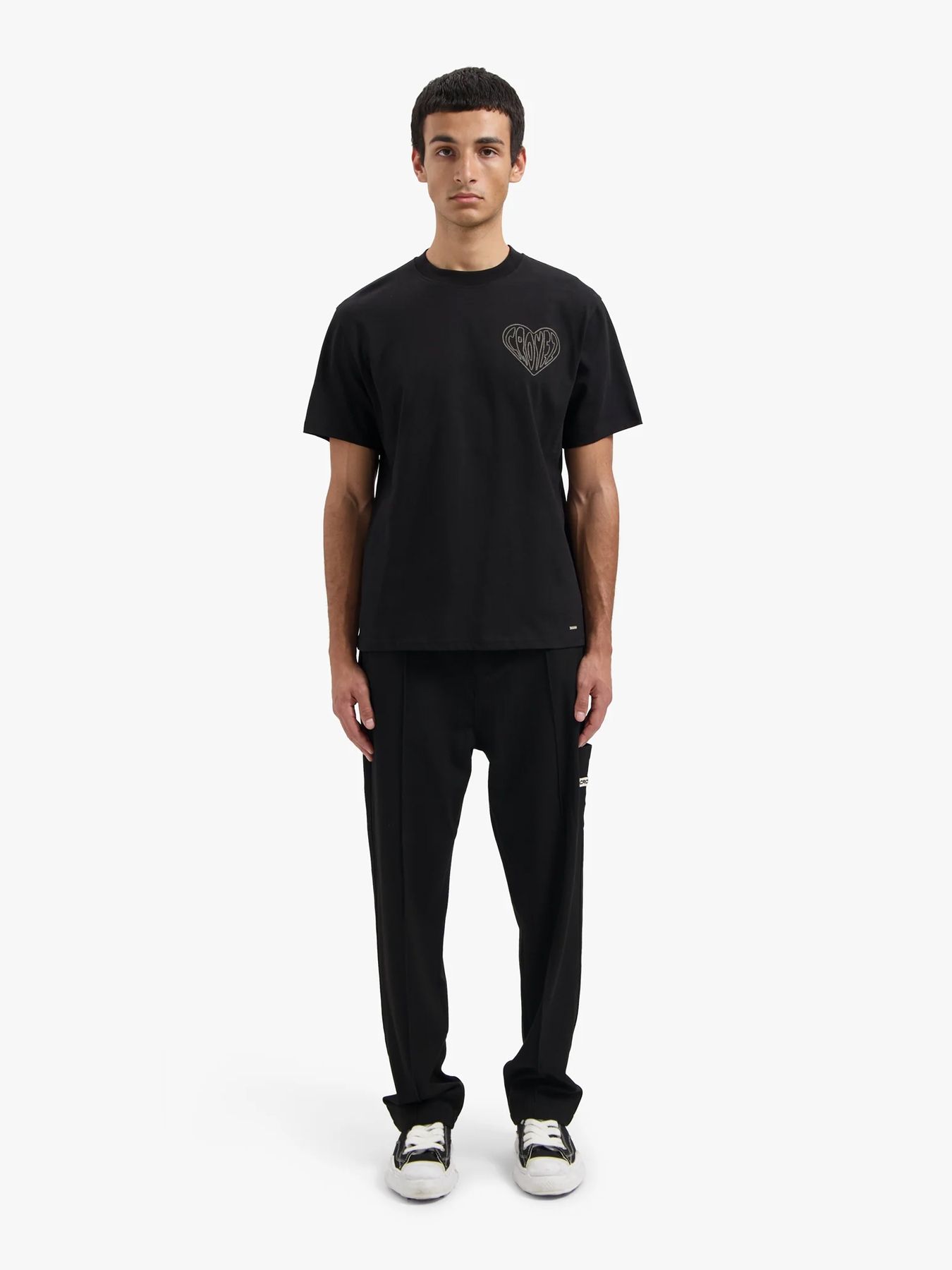 Croyez Croyez Stitched Heart T-Shirt 49009 vintage black 2900163706031