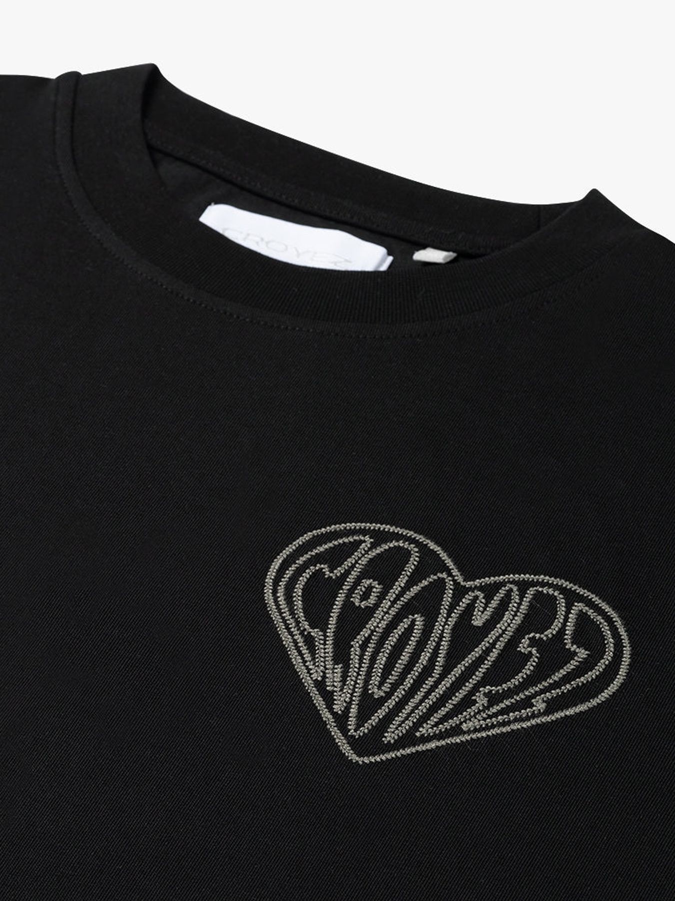 Croyez Croyez Stitched Heart T-Shirt 49009 vintage black 2900163706031