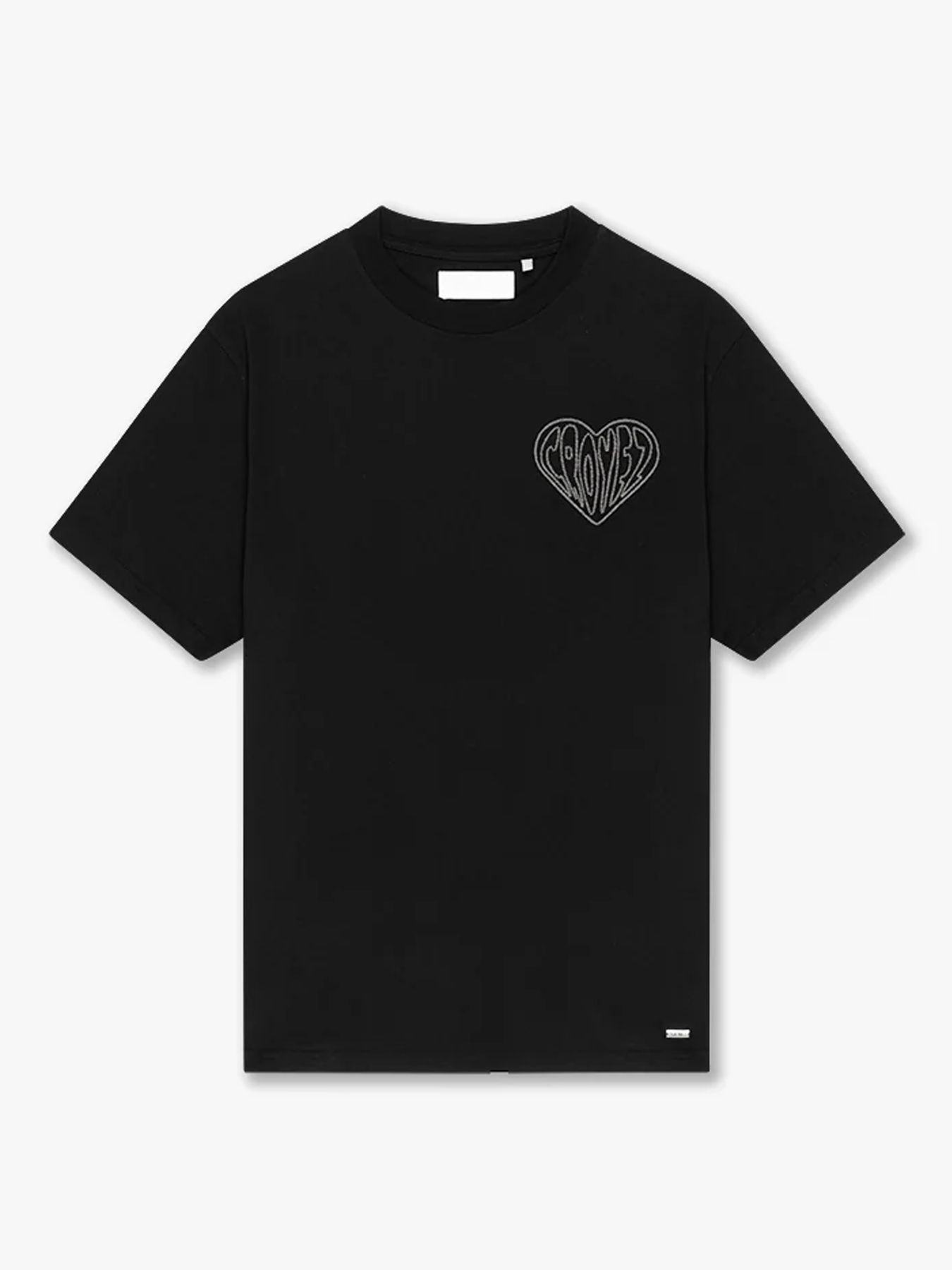 Croyez Croyez Stitched Heart T-Shirt 49009 vintage black 2900163706031
