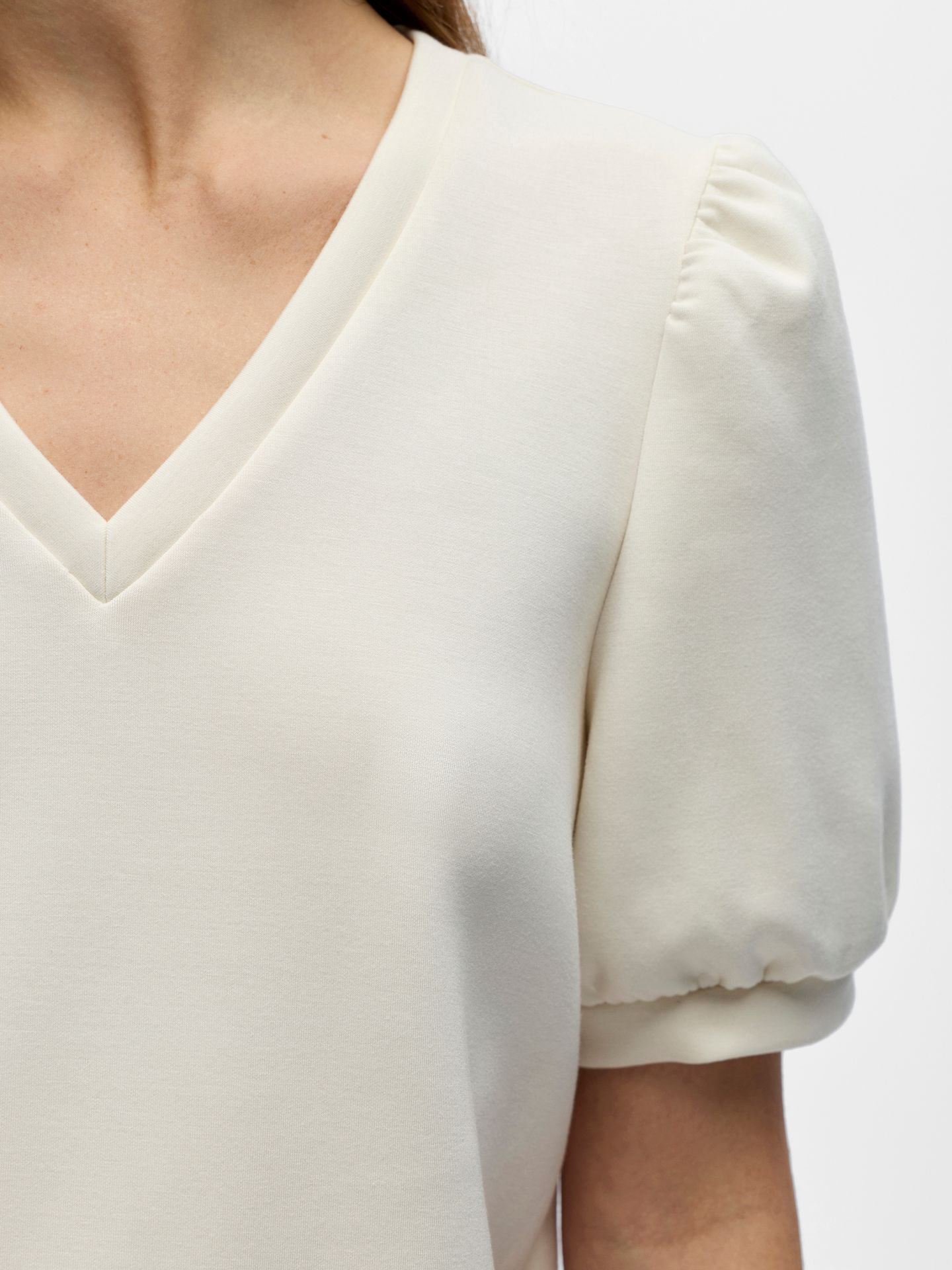 Object OBJANDREA S/S RE V-NECK TOP NOOS White Sand 2900163717044