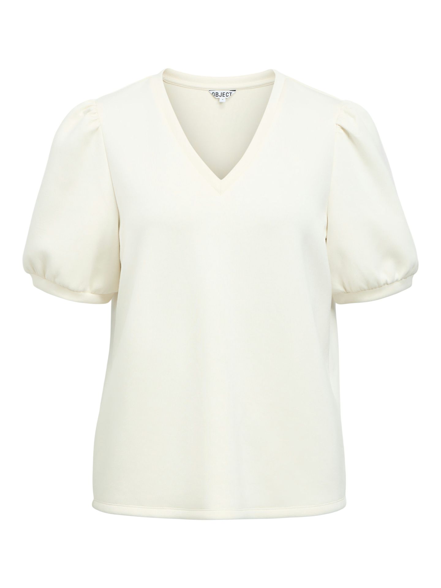Object OBJANDREA S/S RE V-NECK TOP NOOS White Sand 2900163717044