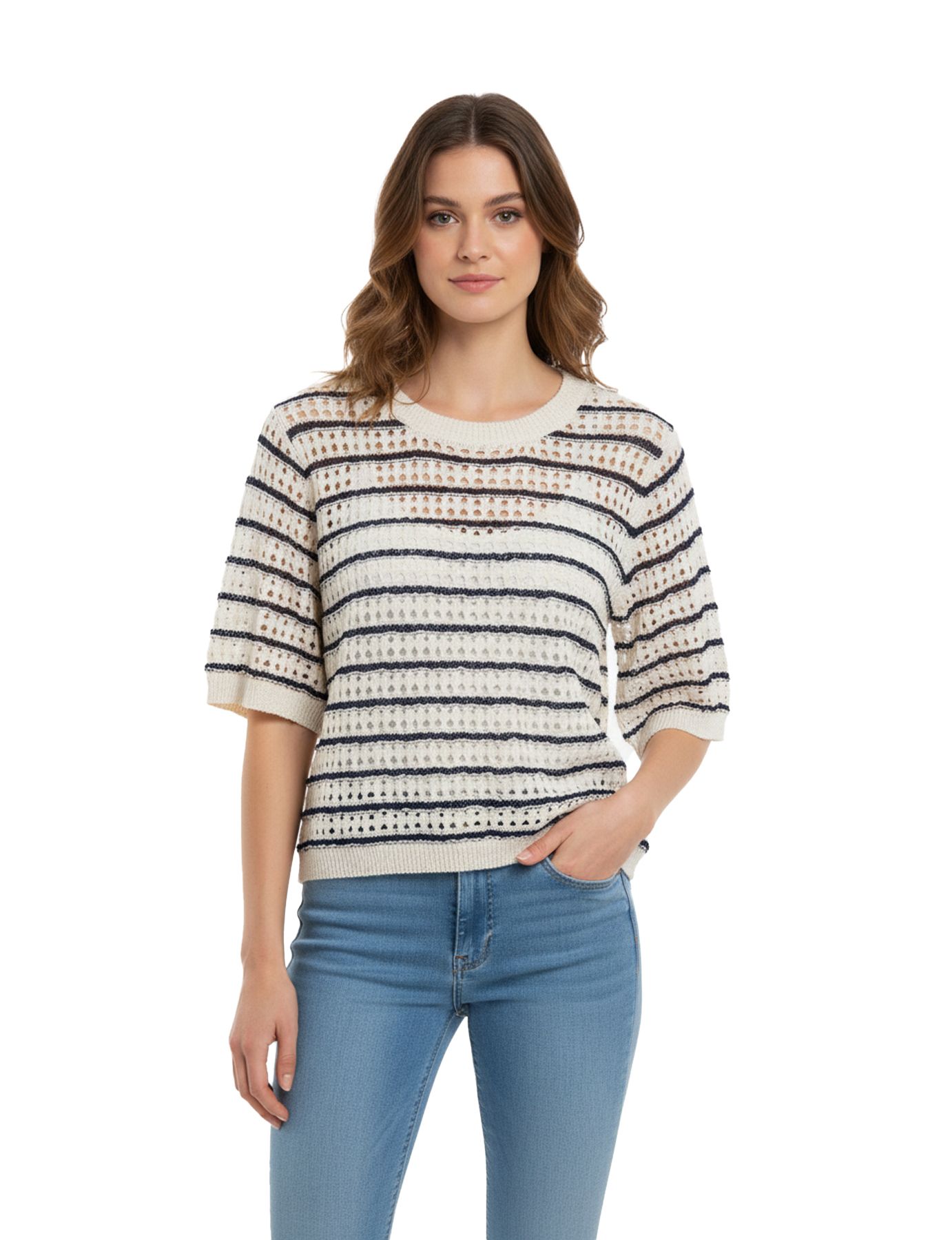 Red Button Jolene Stripe  jeansblue276 00116987-EKA26007300000054