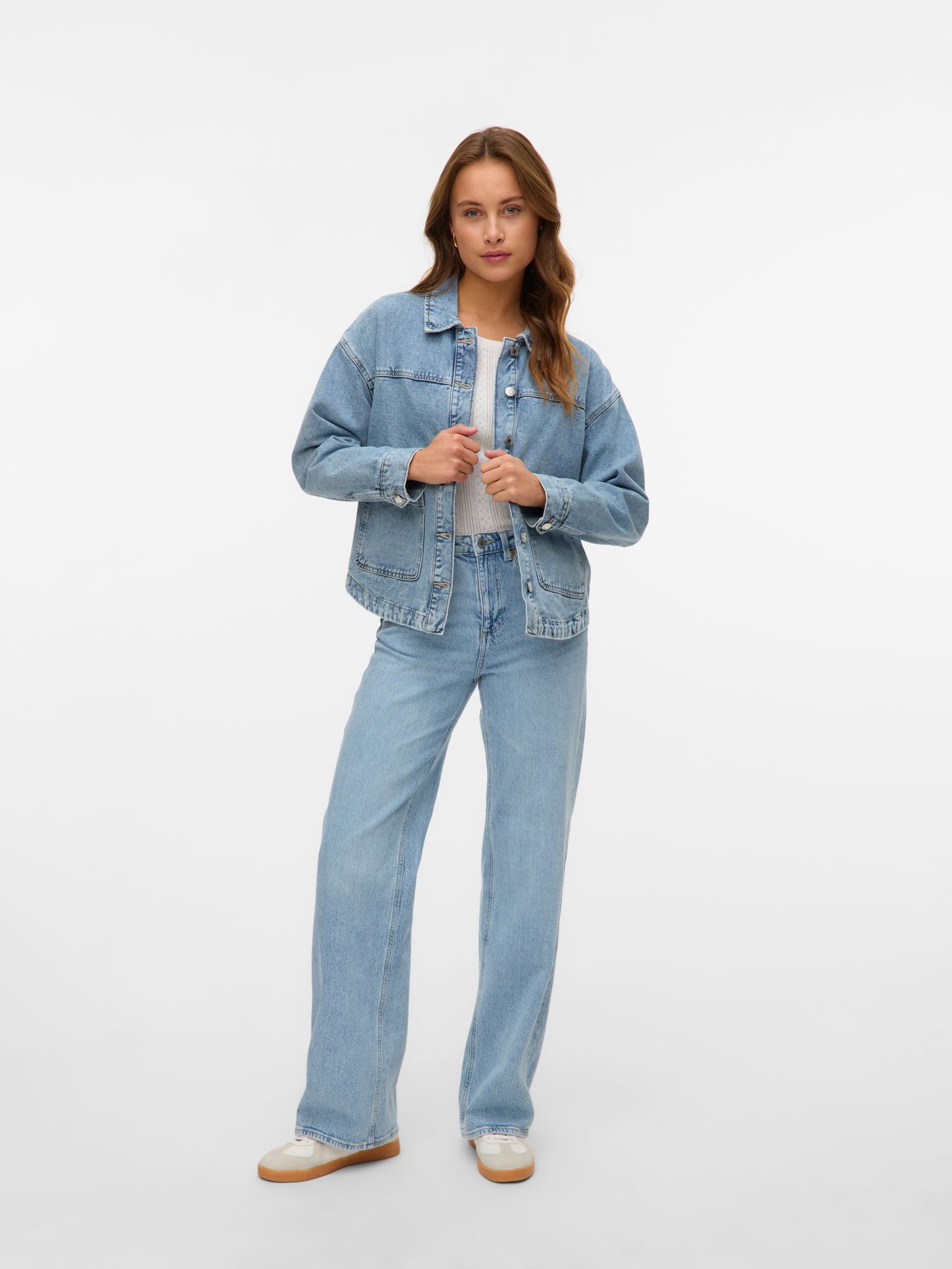 Vero Moda VMJAMIE LS DENIM SHACKET MIX GA NOO Light Blue Denim 2900163744057