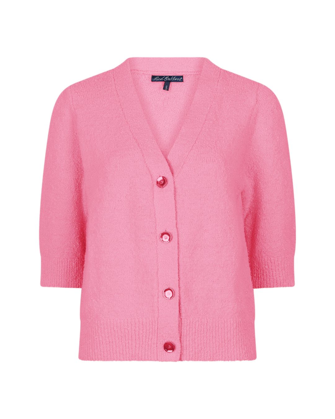 Red Button Cardigan Popcorn  pink42 2900163761023