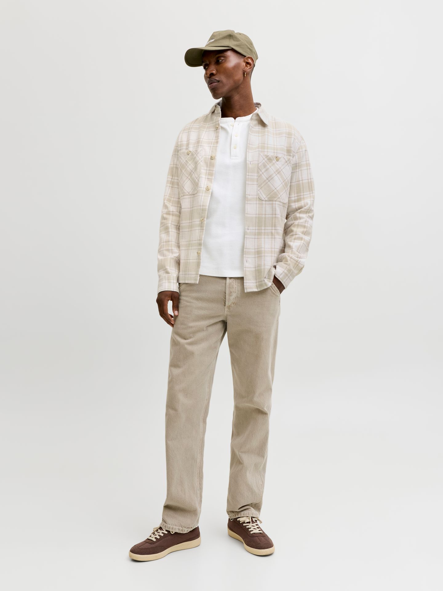 Jack & Jones JPRBLURAYLE LINEN BL.CHECK LS SHIRT Moonstruck/REGULAR FIT 2900163765038