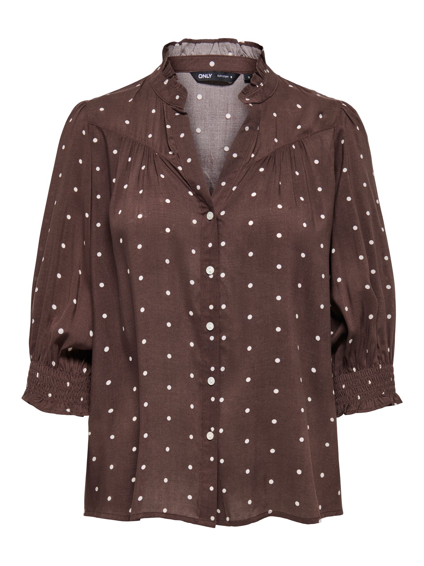 Only ONLRAYA 3/4 SHIRT WVN NOOS Deep Mahogany/Dots 00117005-EKA26011400003694